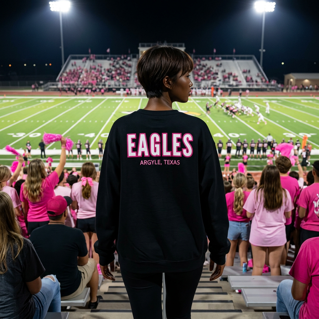 Argyle Eagles Pink Out Adult Unisex Drop Shoulder Sweatshirt