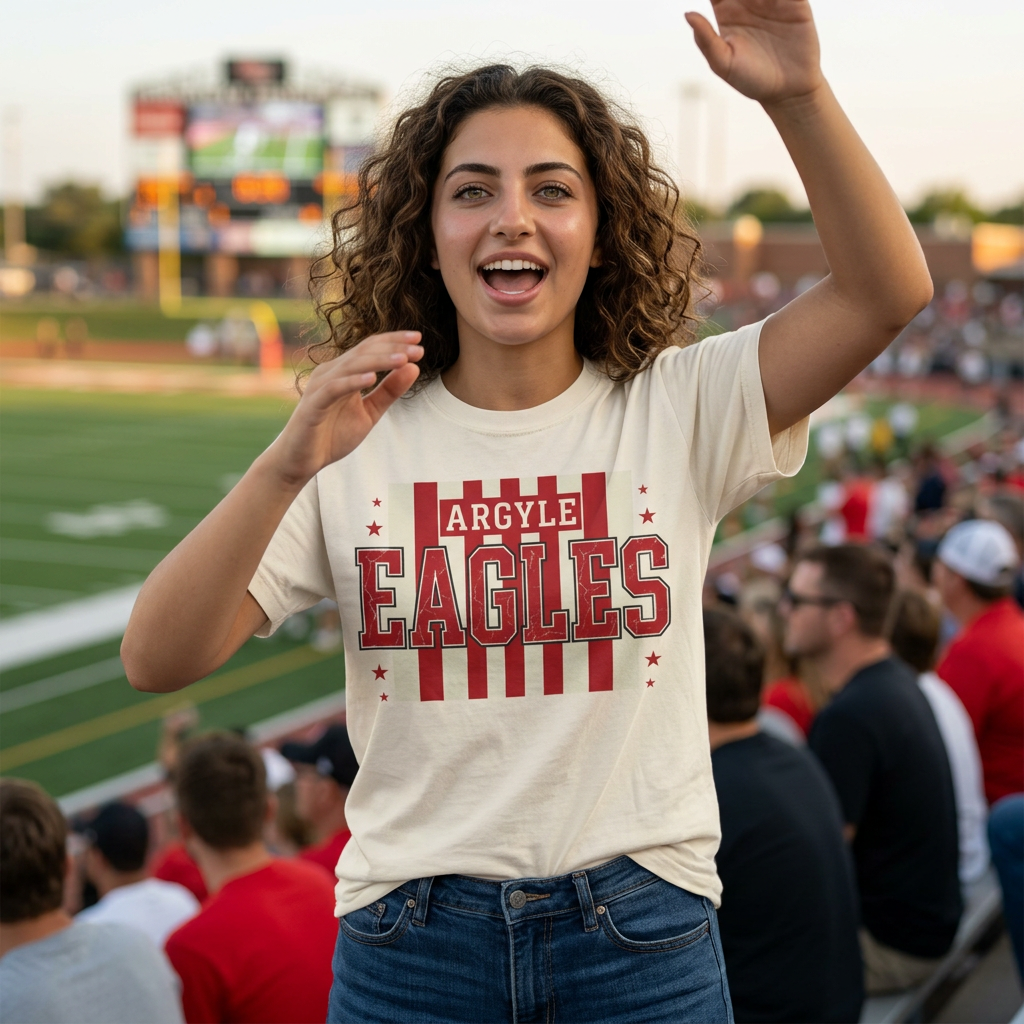 Argyle Eagles Retro Stripes T-Shirt