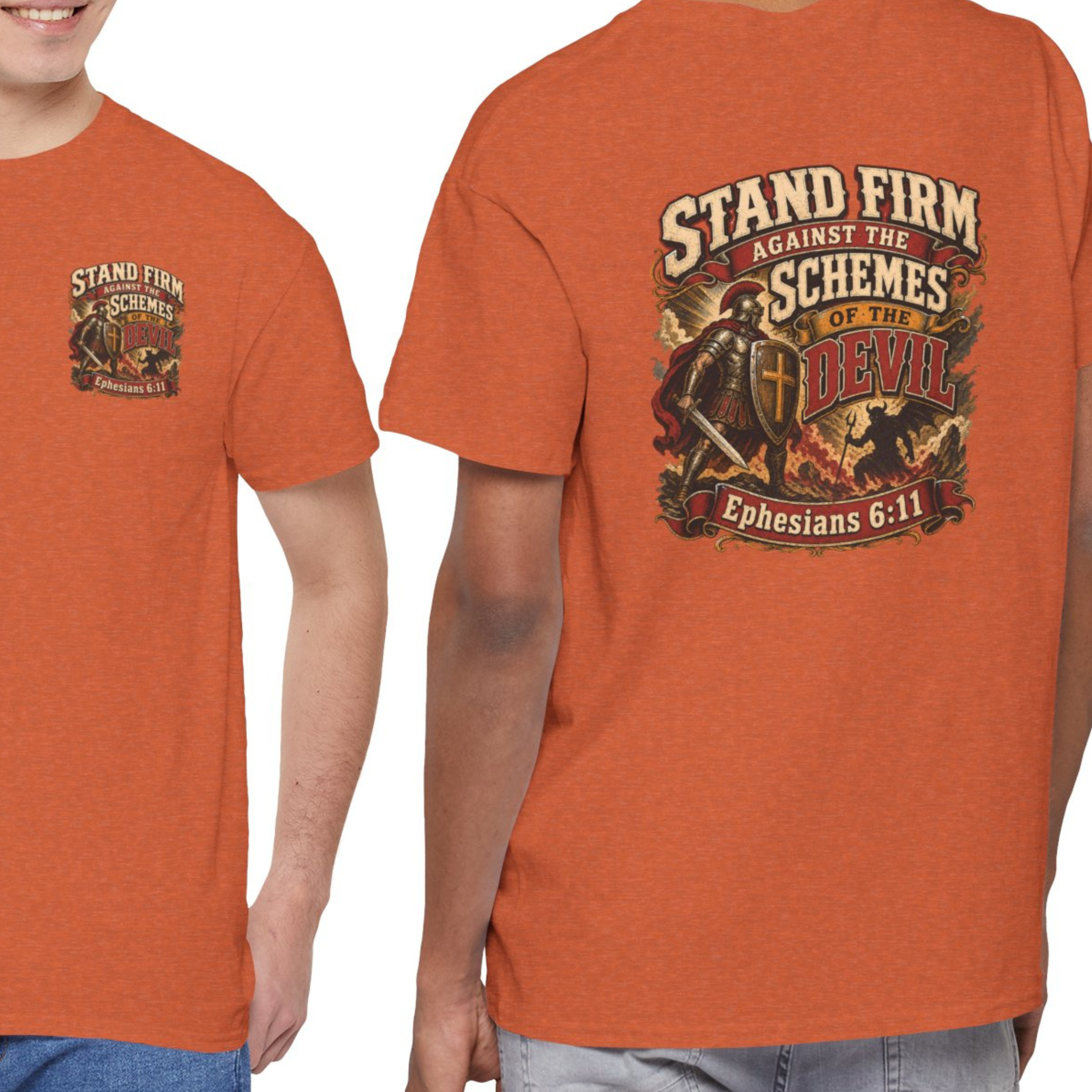 Armor of God Ephesians 6:11 Shirt, Christian Halloween Oktoberfest Tee, Summerween Faith Gift for Men, Triche Treasures – Image 3