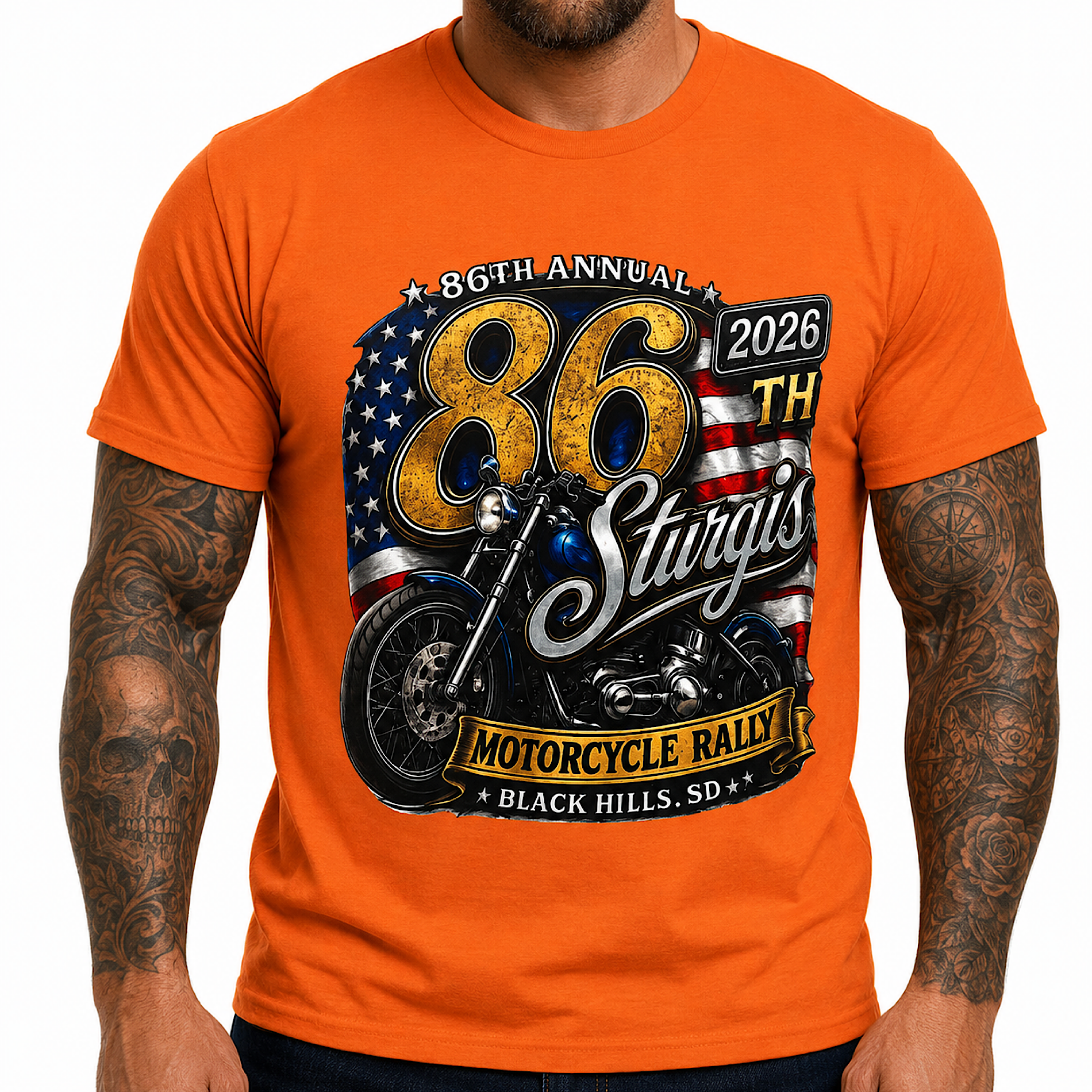 Sturgis 2026 86th Annual Black Hills Motorcycle Rally Patriotic Shirt No Harley color preview 4