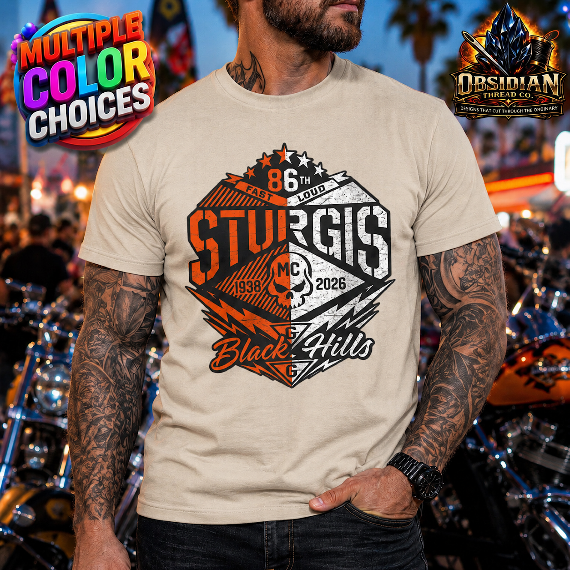 Sturgis 2026 Bike Week Shirt 86th Rally Black Hills SD Biker Motorcycle Tee color preview 4