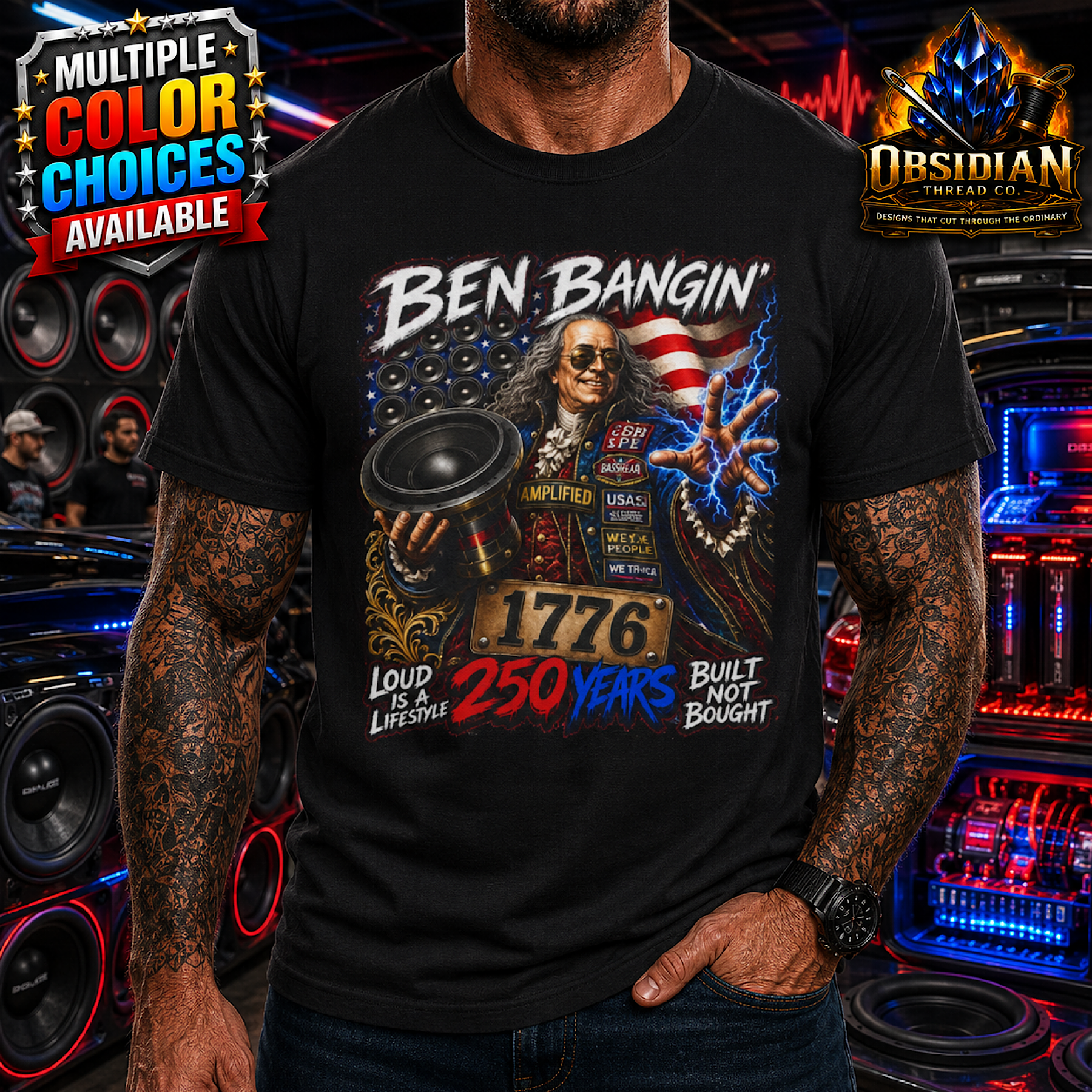 Ben Bangin Basshead Car Audio Subwoofer Loud Lifestyle T-Shirt color preview 4