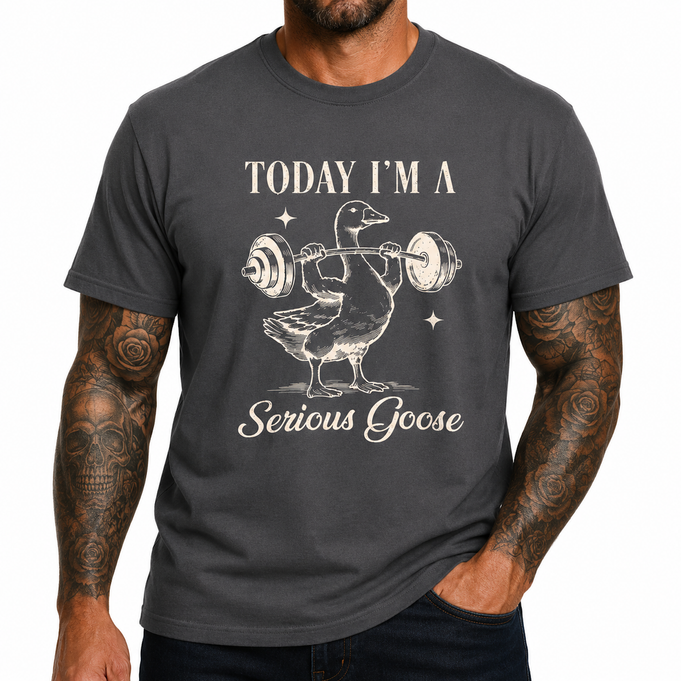 Today I’m a Serious Silly Goose Funny Weightlifting Gym Workout T-Shirt color preview 4
