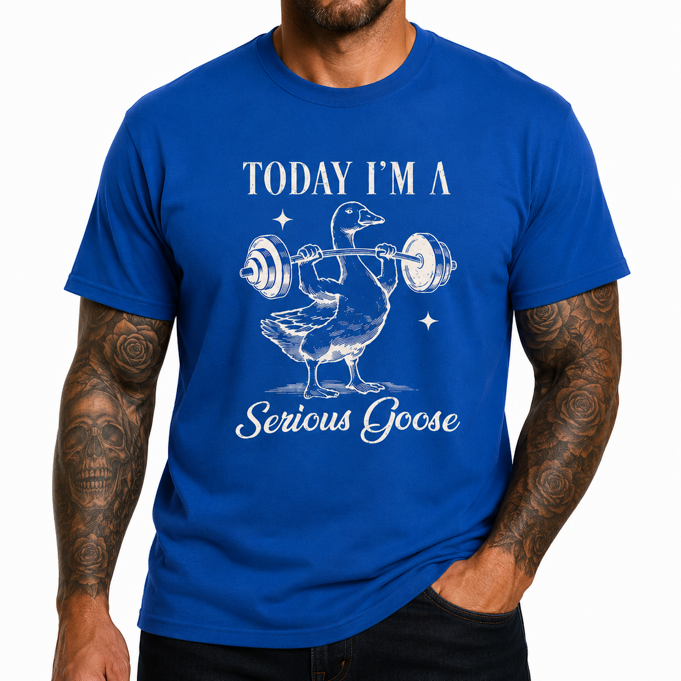 Today I’m a Serious Silly Goose Funny Weightlifting Gym Workout T-Shirt color preview 2