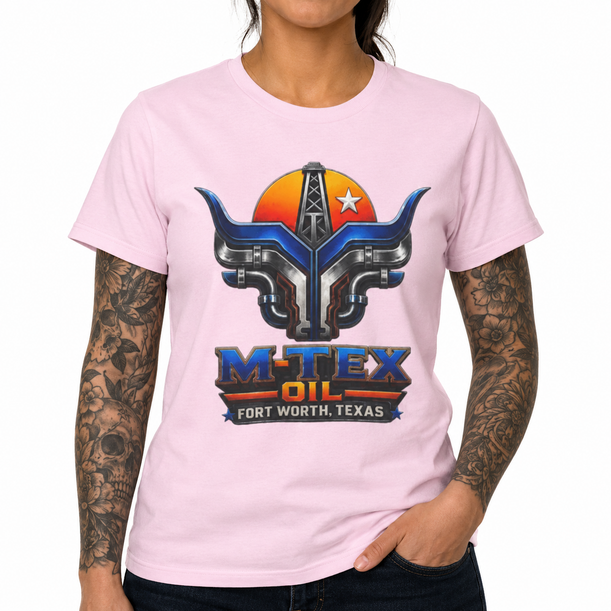 M-Tex Oil Company Landman CTT Oil Exploration & Cattle Texas T-Shirt Tee color preview 4