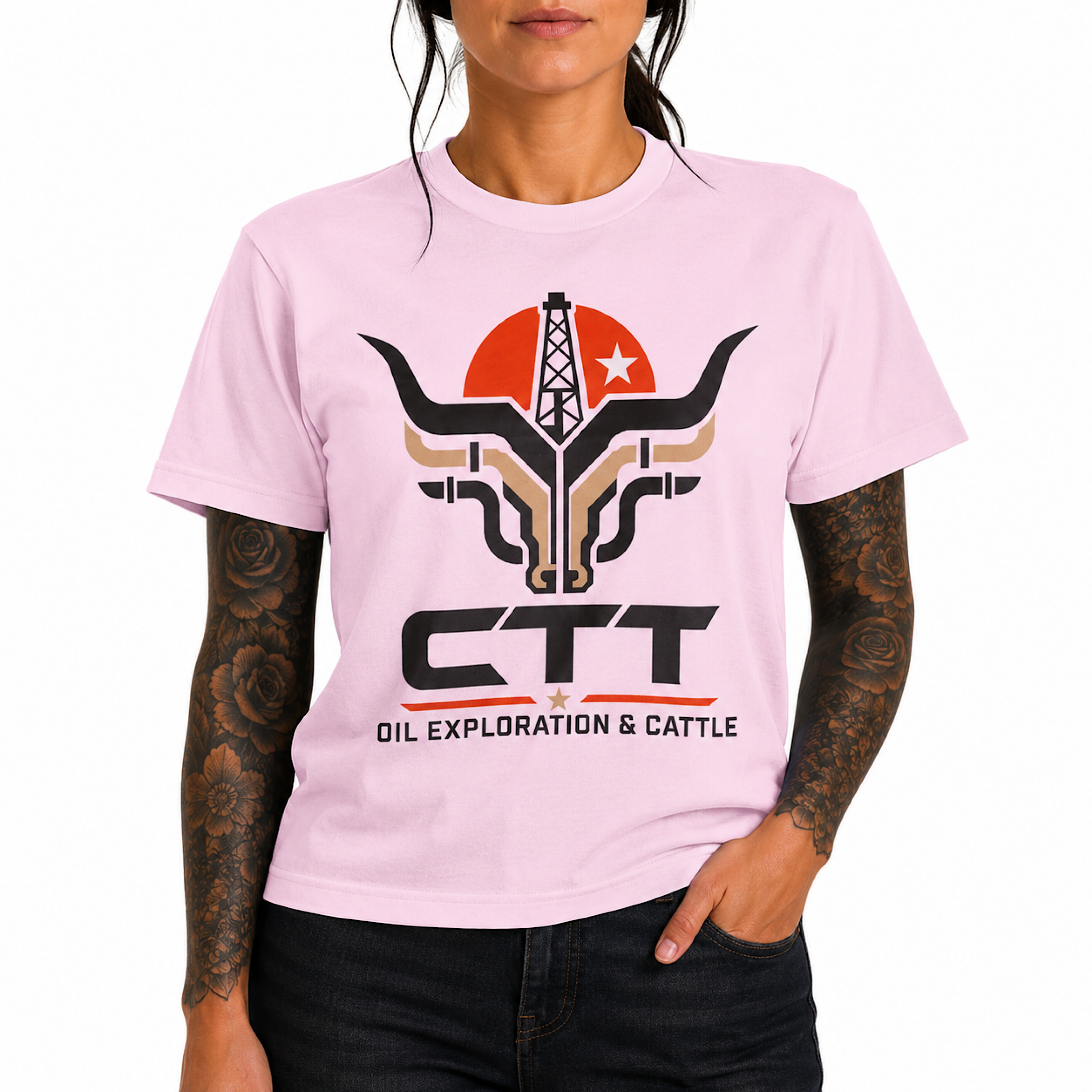CTT Oil Exploration & Cattle Landman Shirt Texas Landman M-Tex Company Patch Cafe color preview 3