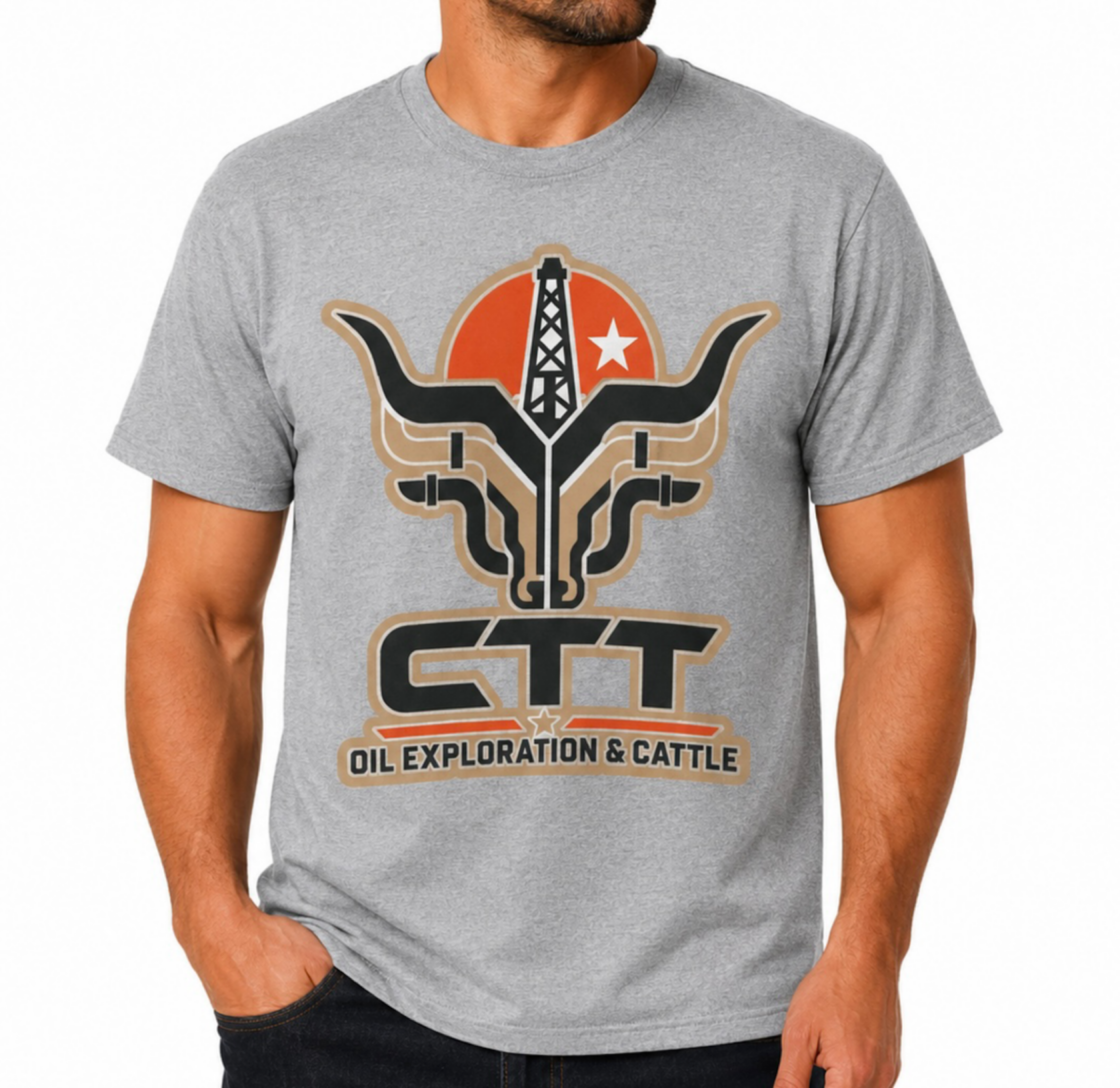 M-Tex CTT Oil Exploration &amp; Cattle  Texas Landman Oilfield  Patch Shirt product preview