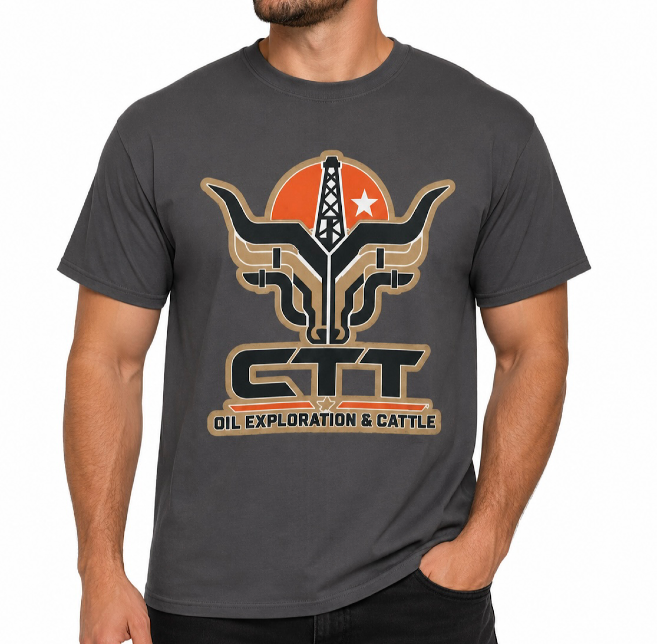 M-Tex CTT Oil Exploration & Cattle Texas Landman Oilfield Patch Shirt color preview 2