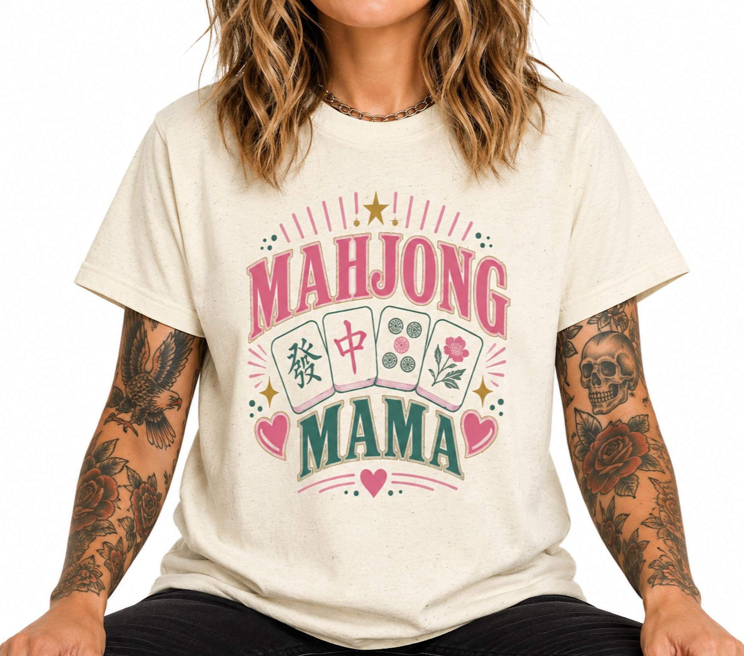 Mahjong Mama Shirt Cute Dink Player Gift for Women Game Night Tee color preview 4