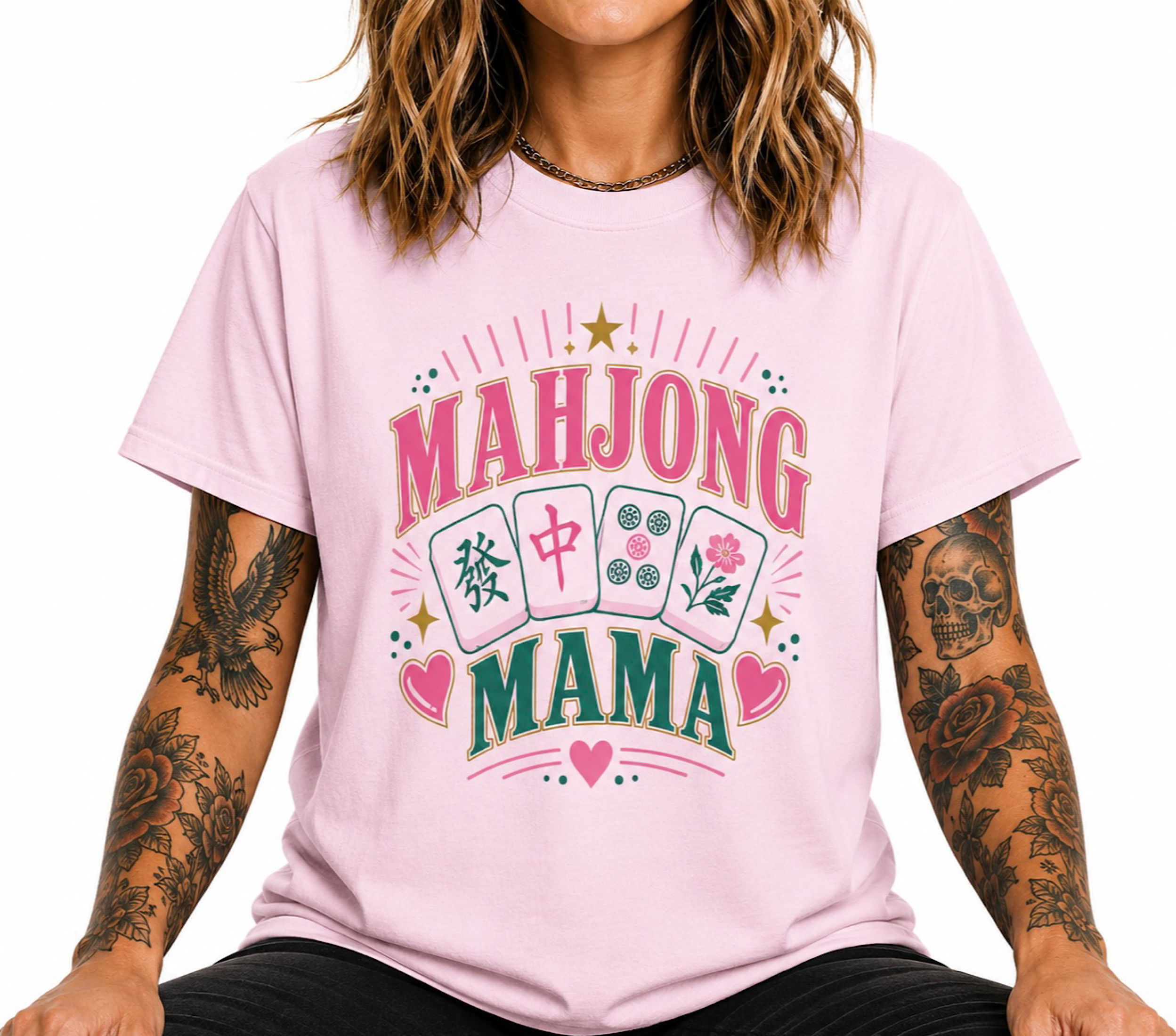 Mahjong Mama Shirt Cute Dink Player Gift for Women Game Night Tee color preview 3