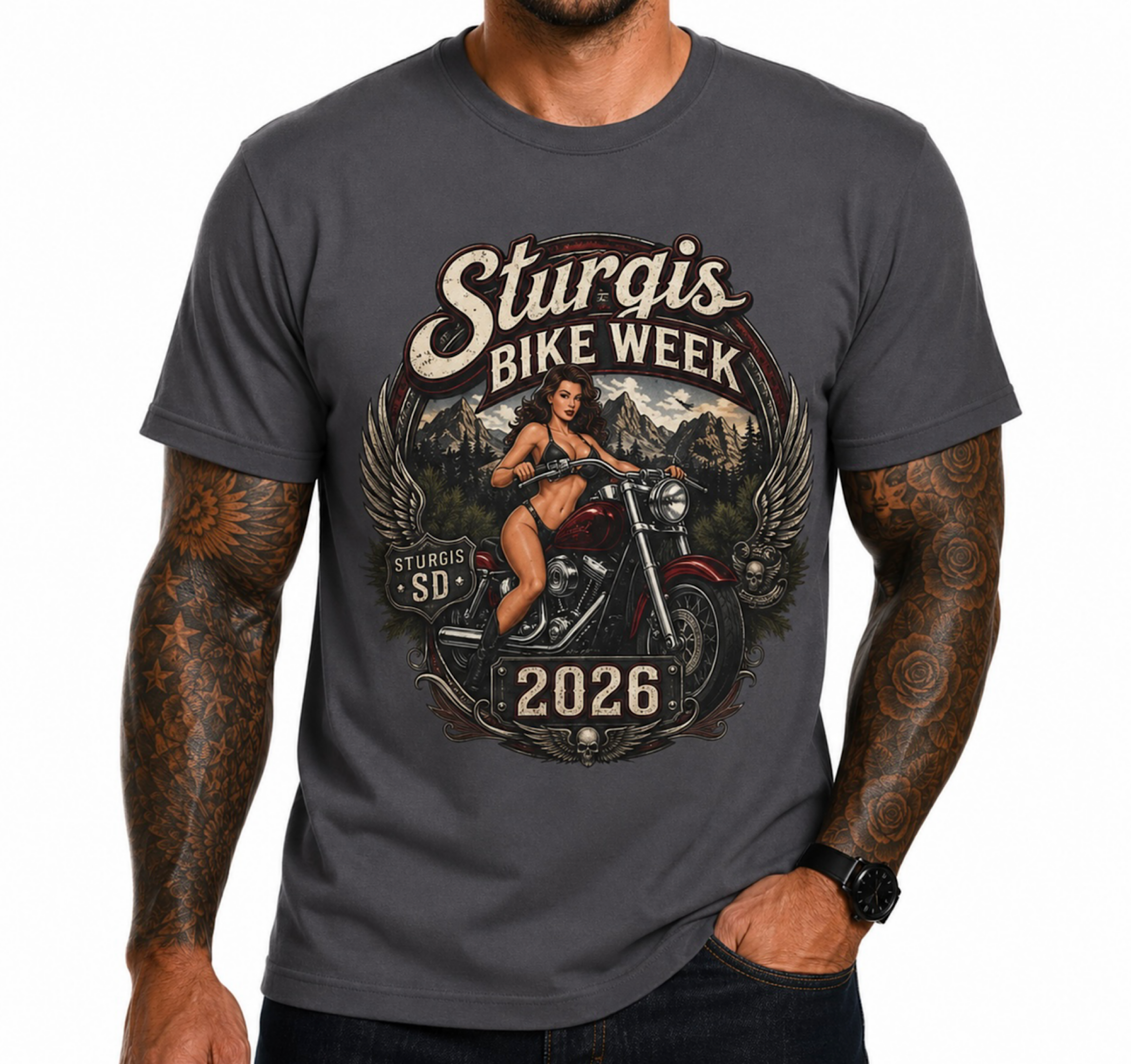 Sturgis 2026 Shirt Bike Week South Dakota Motorcycle Rally Biker Tee color preview 3