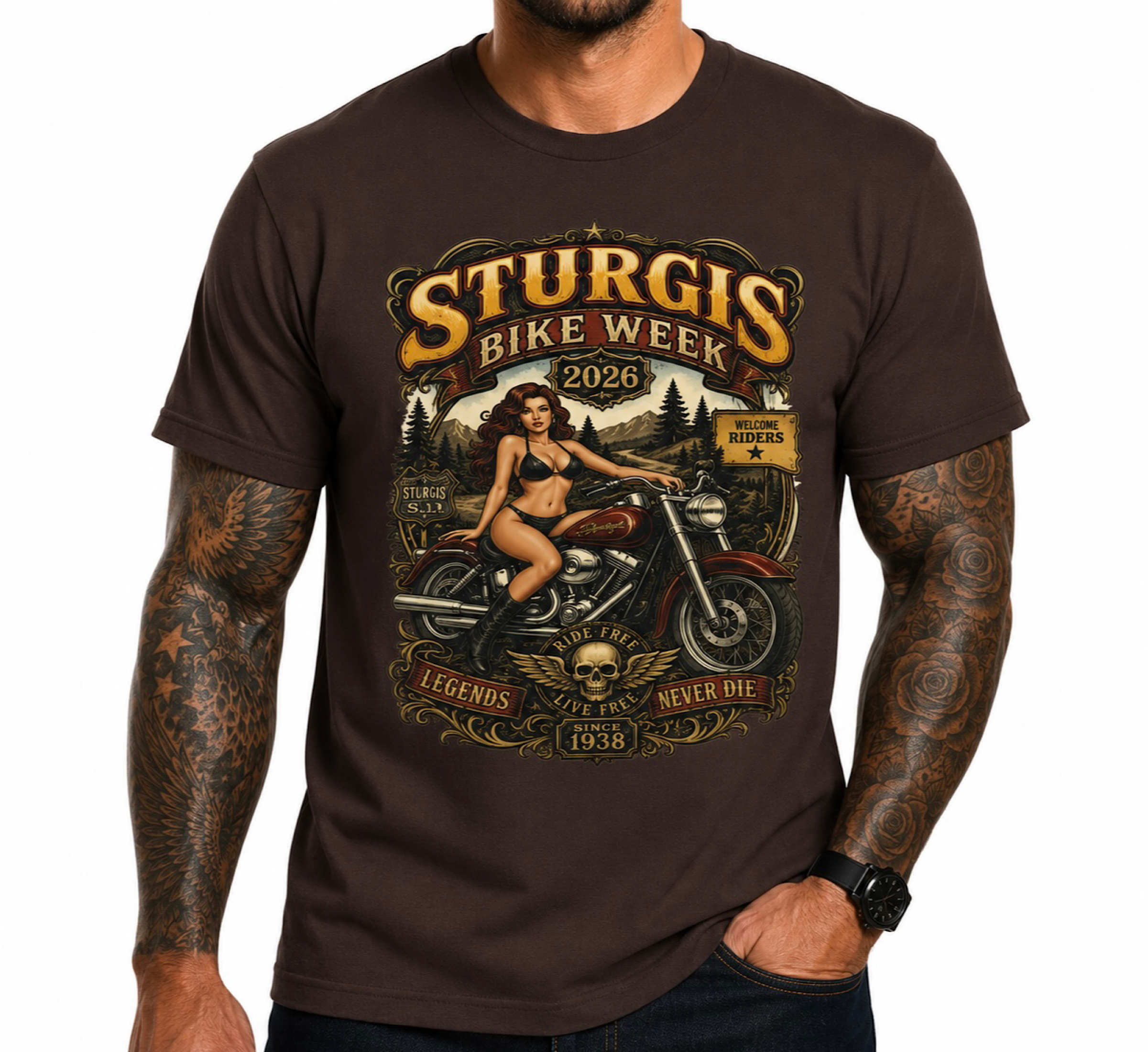     Sturgis 2026 Bike Week Motorcycle Shirt Black Hills South Dakota Tee color preview 4