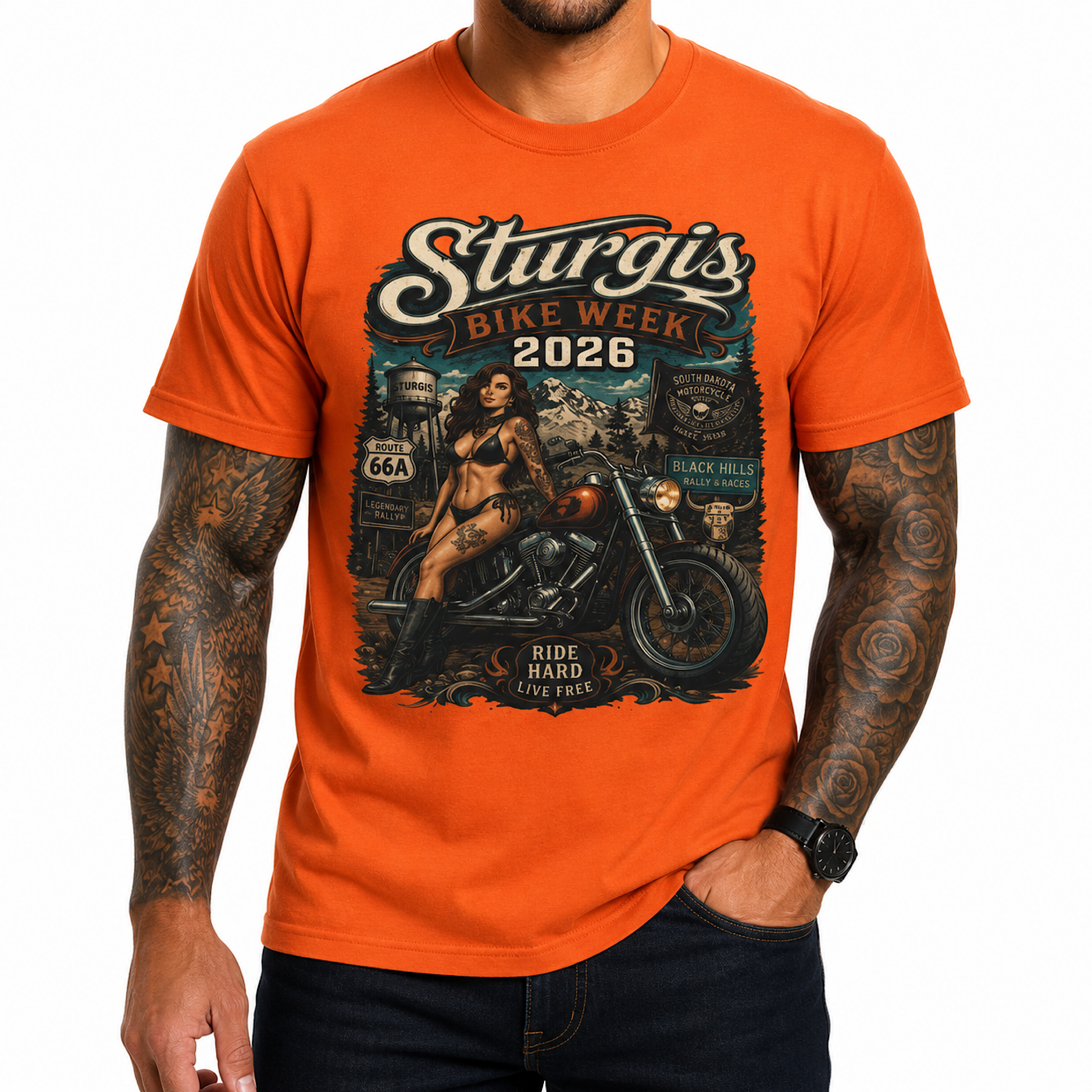 2026 Sturgis Bike Week Shirt Black Hills SD Biker Motorcycle Rally Tee color preview 4