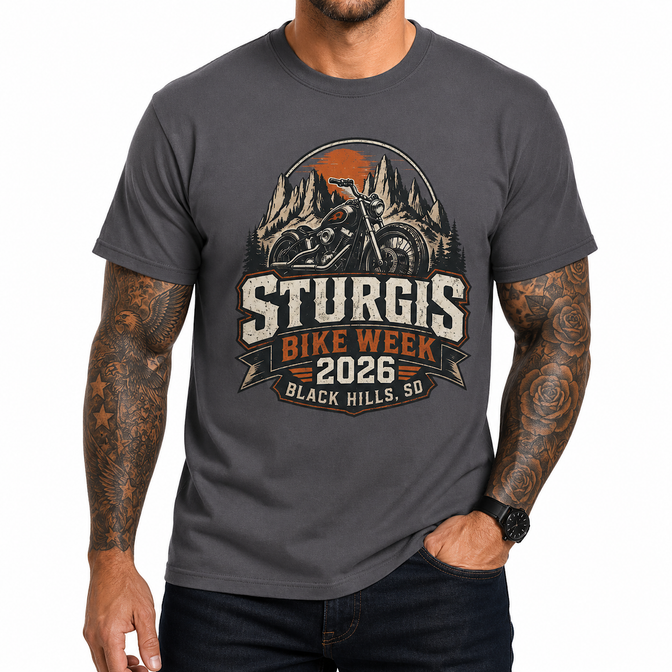 Sturgis 2026 Bike Week Shirt Black Hills SD Motorcycle Rally Biker Tee color preview 2