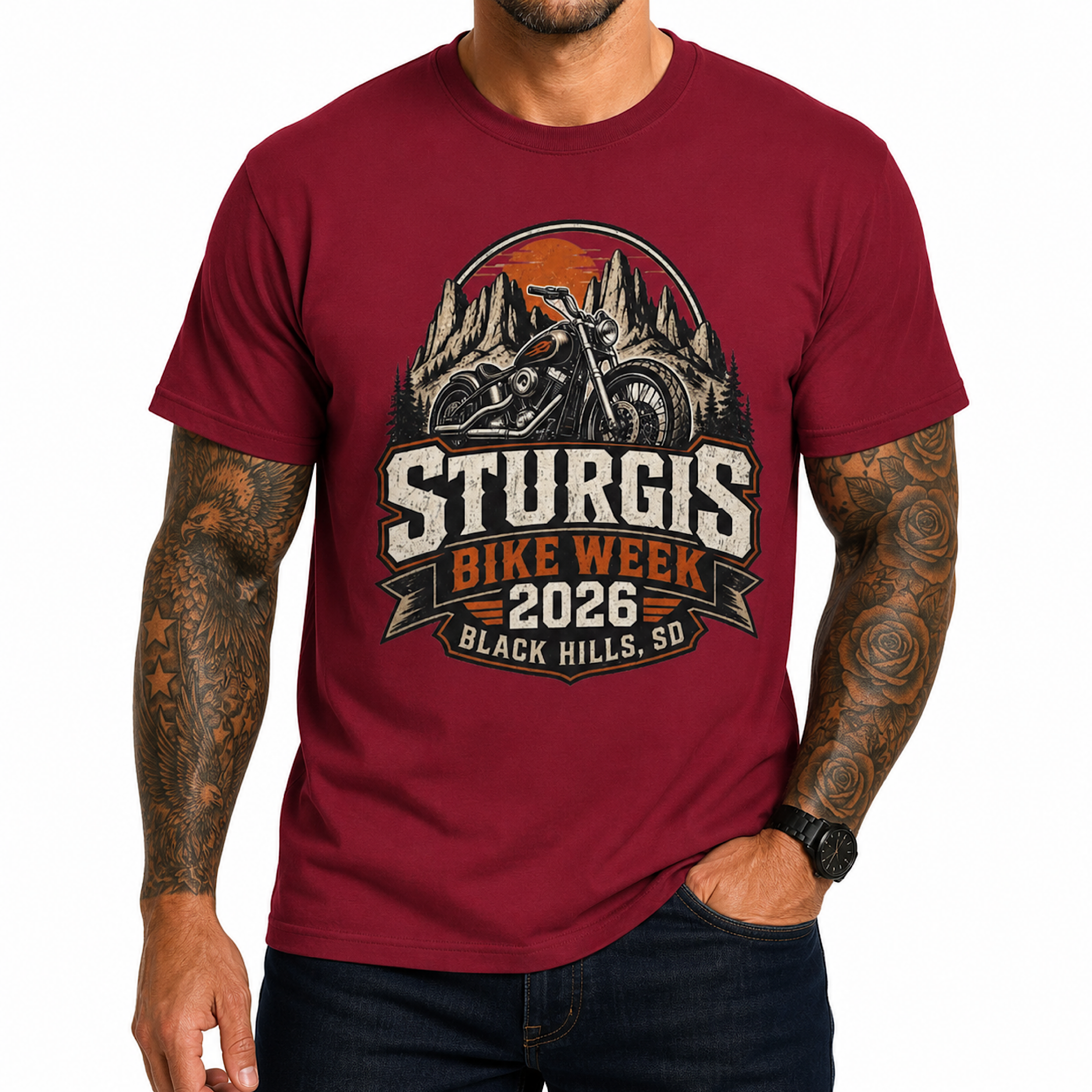 Sturgis 2026 Bike Week Shirt Black Hills SD Motorcycle Rally Biker Tee color preview 3