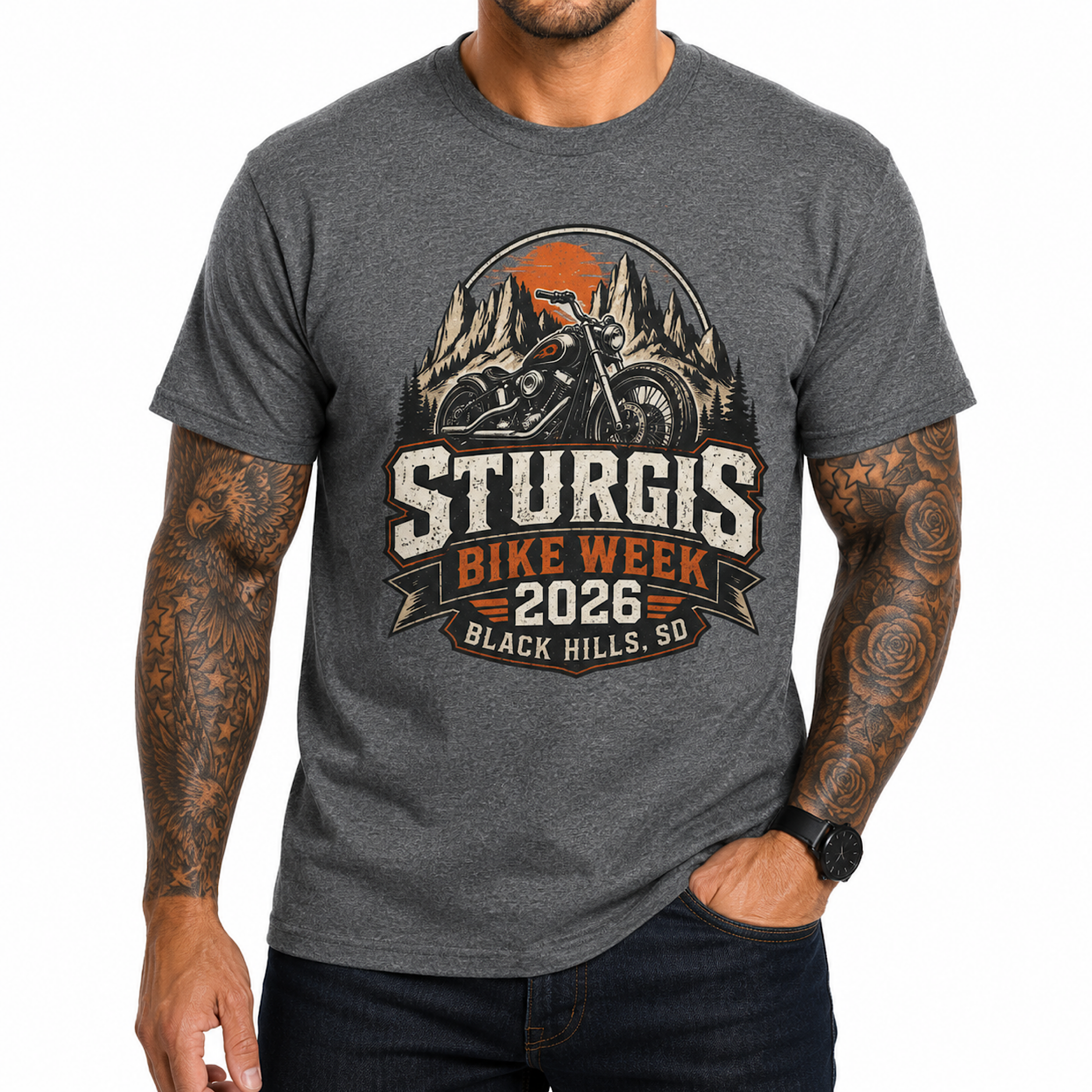 Sturgis 2026 Bike Week Shirt Black Hills SD Motorcycle Rally Biker Tee color preview 4