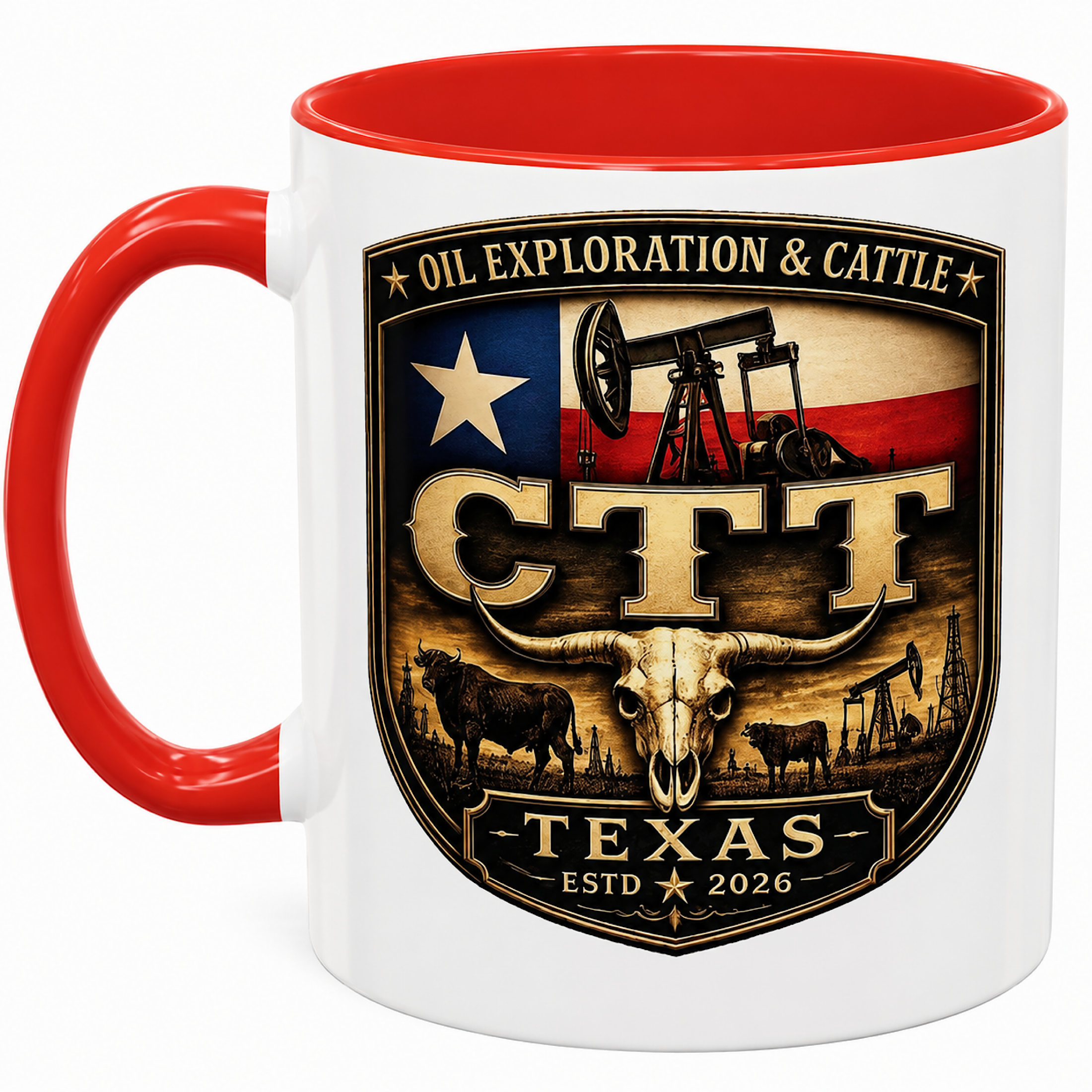 CTT Oil Exploration &amp; Cattle Mug Texas Landman M-Tex Cowboy Coffee Cup product preview