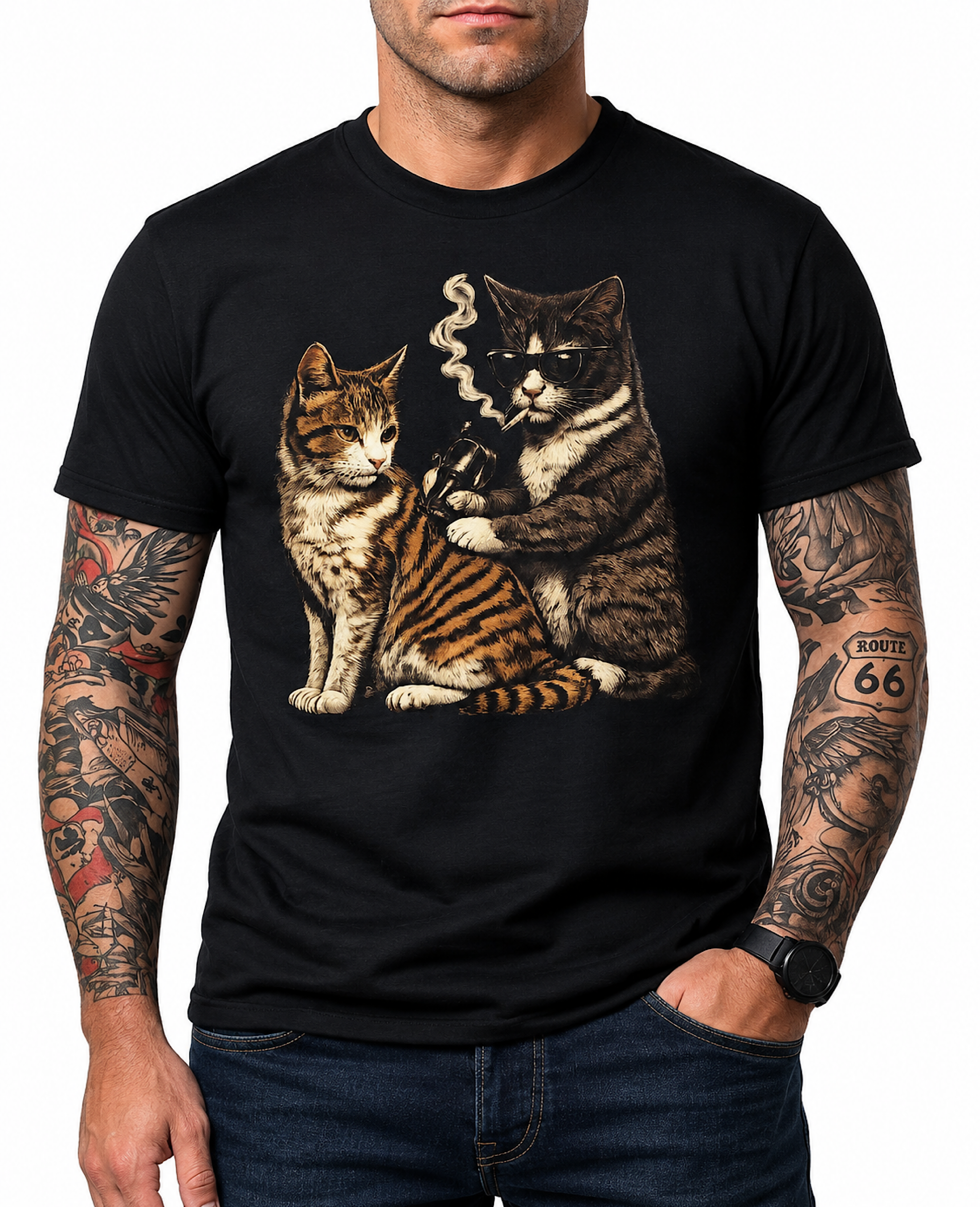 Funny Tattoo Cat Shirt Cool Ink Artist Shop Lover Graphic Tee Unisex Gift product preview