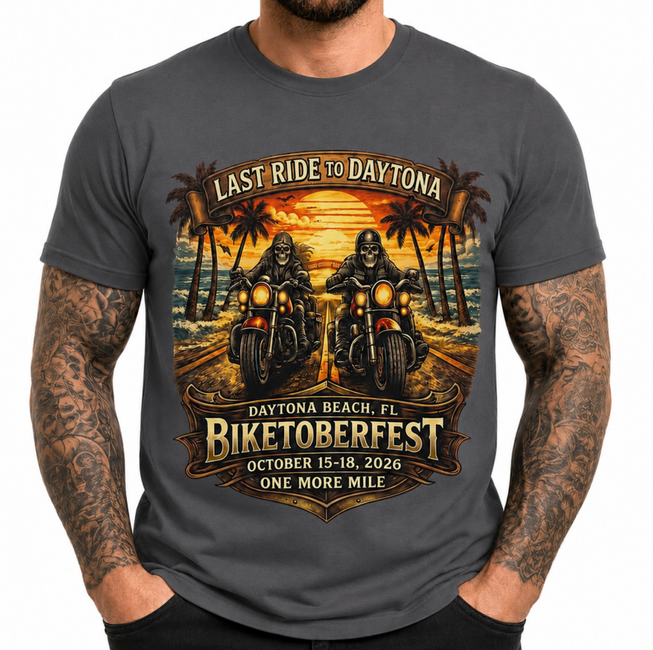 Last Ride To Daytona Biketoberfest 2026 Shirt Daytona Beach FL Motorcycle color preview 4
