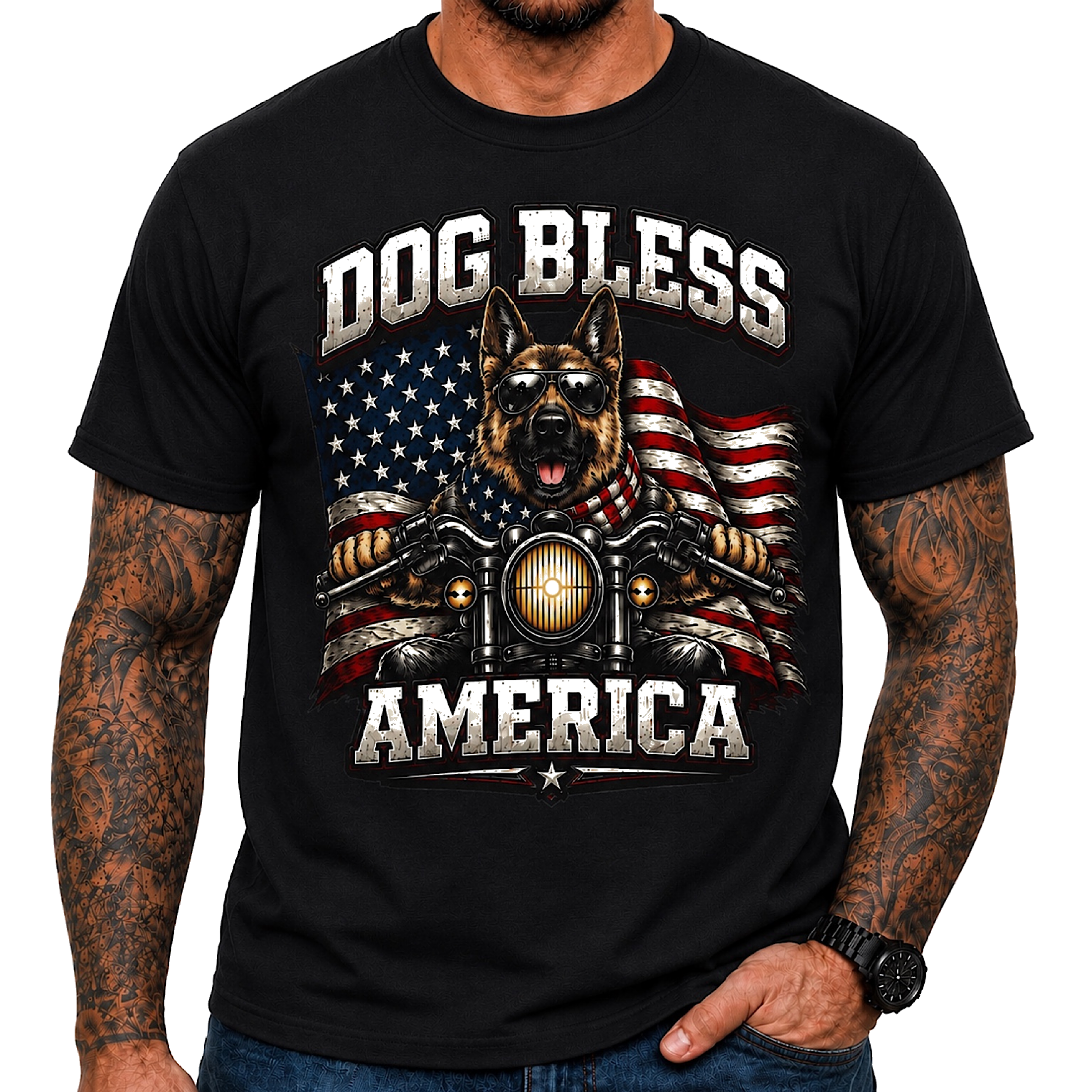 Dog Bless America German Shepherd USA Shirt product preview