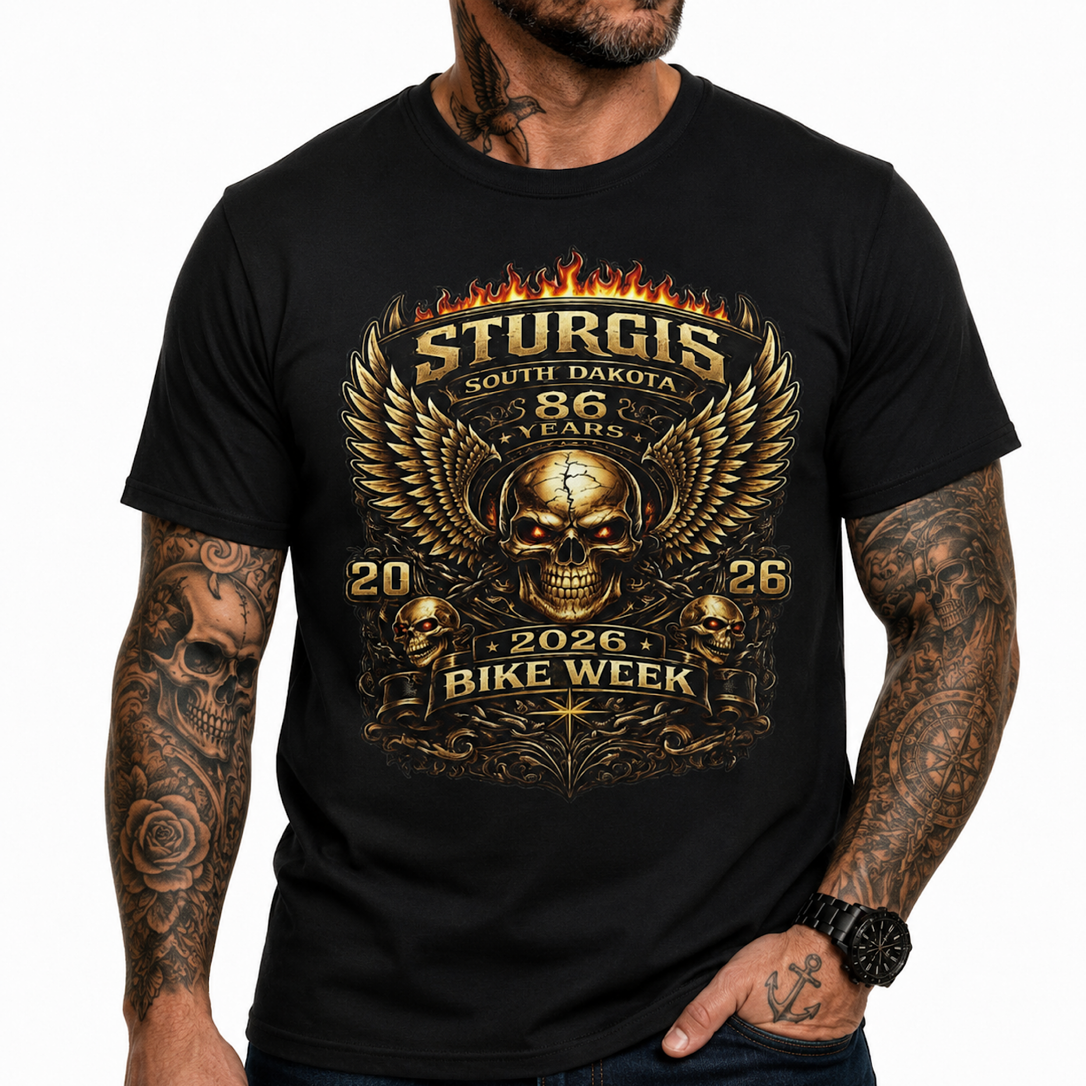 Sturgis 2026 Bike Week Shirt 86th Anniversary South Dakota Biker Tee color preview 2