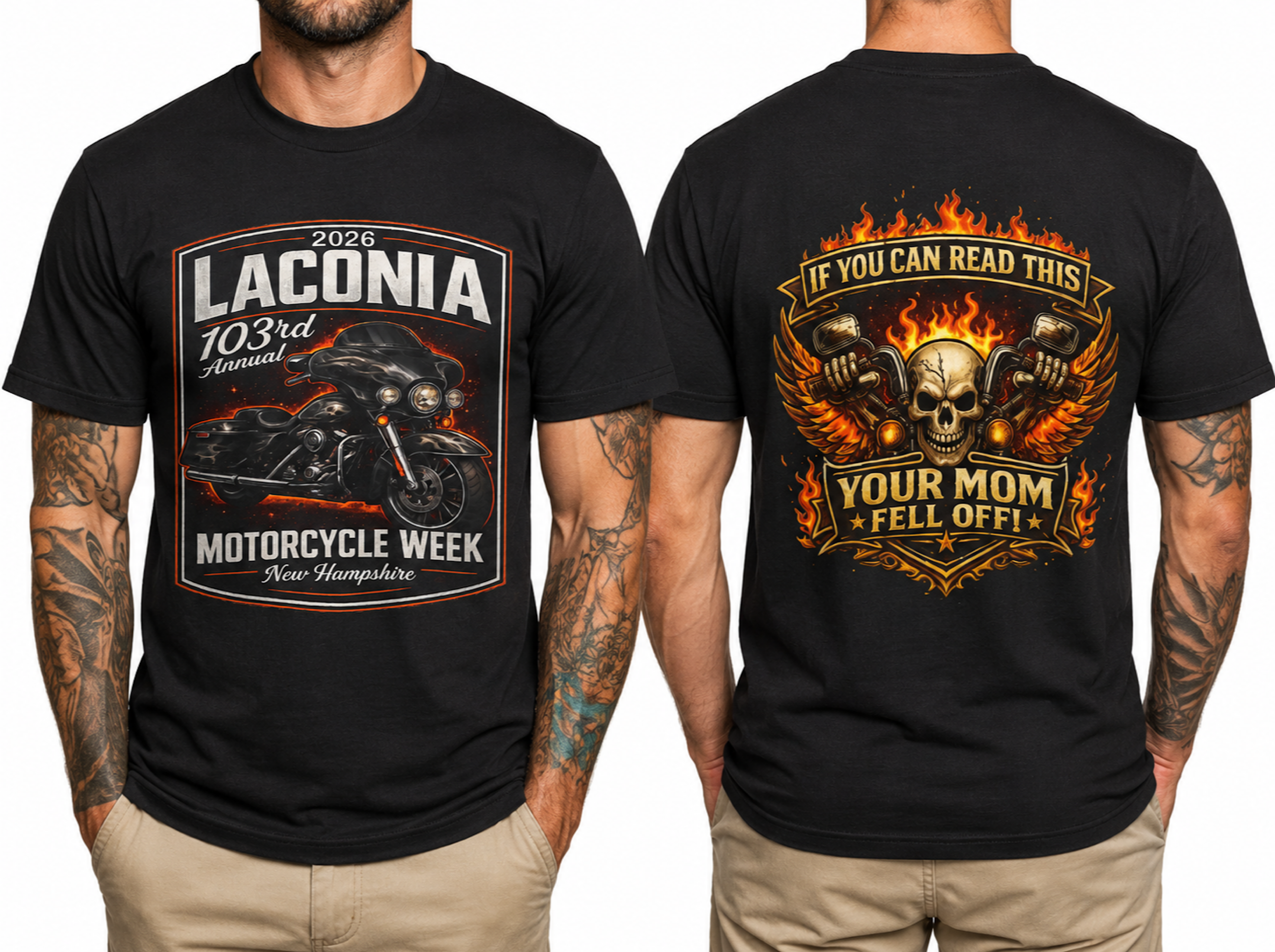 Laconia Bike Week 2026 Weirs Beach NH Motorcycle Rally Shirt color preview 2