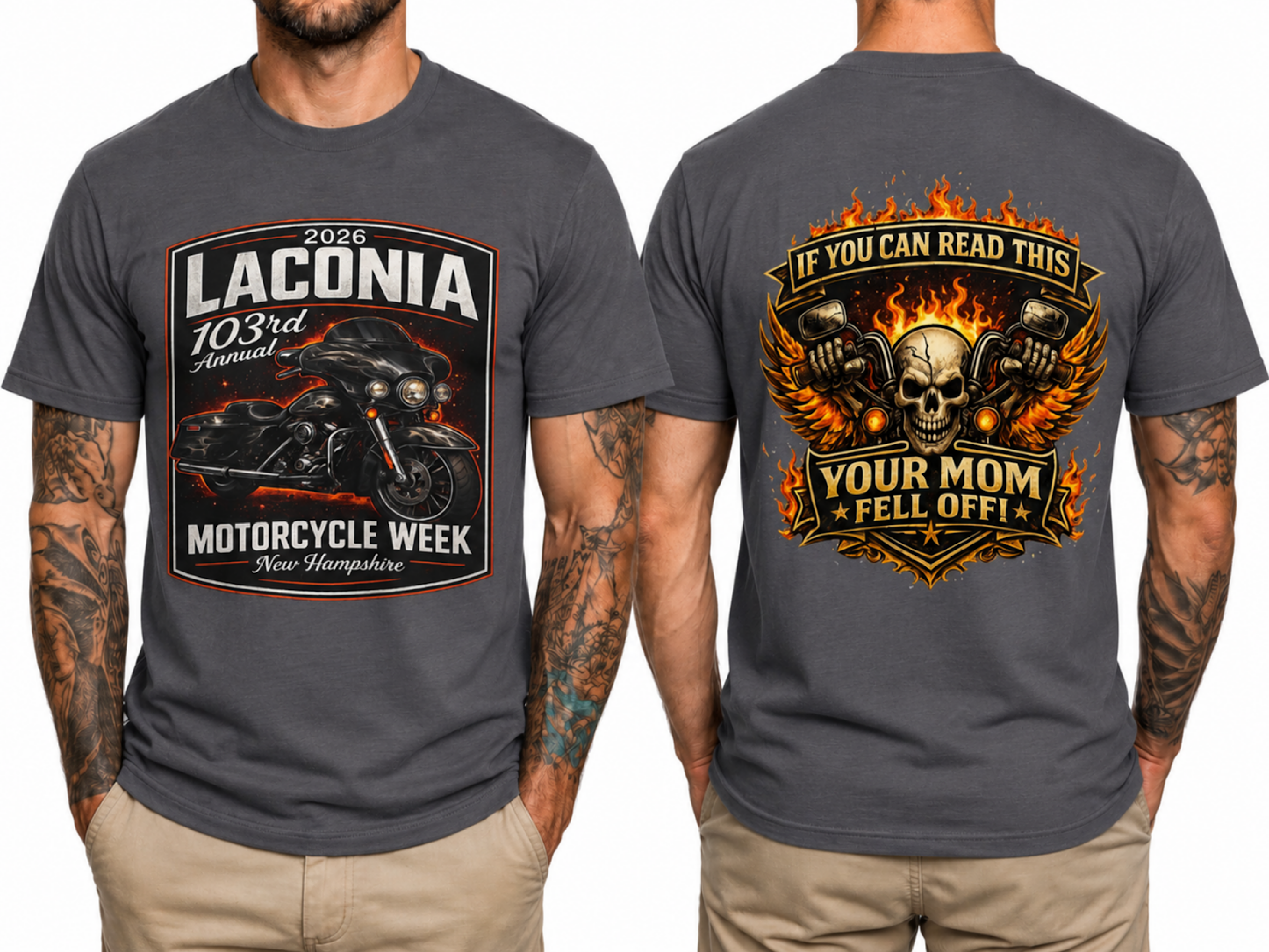 Laconia Bike Week 2026 Weirs Beach NH Motorcycle Rally Shirt color preview 4