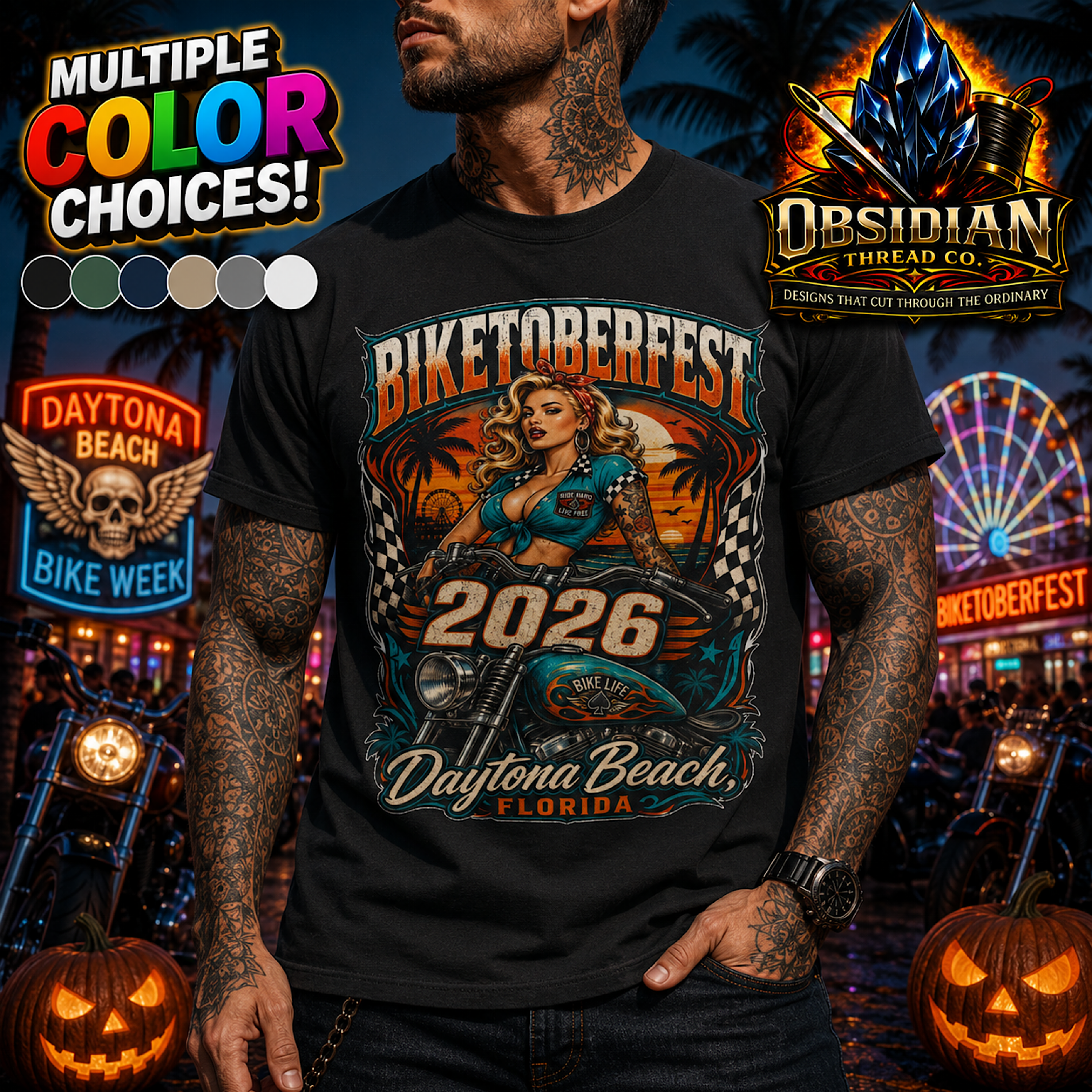 Biketoberfest 2026 Shirt Biker Daytona Beach Florida Motorcycle T USA No Harley product preview