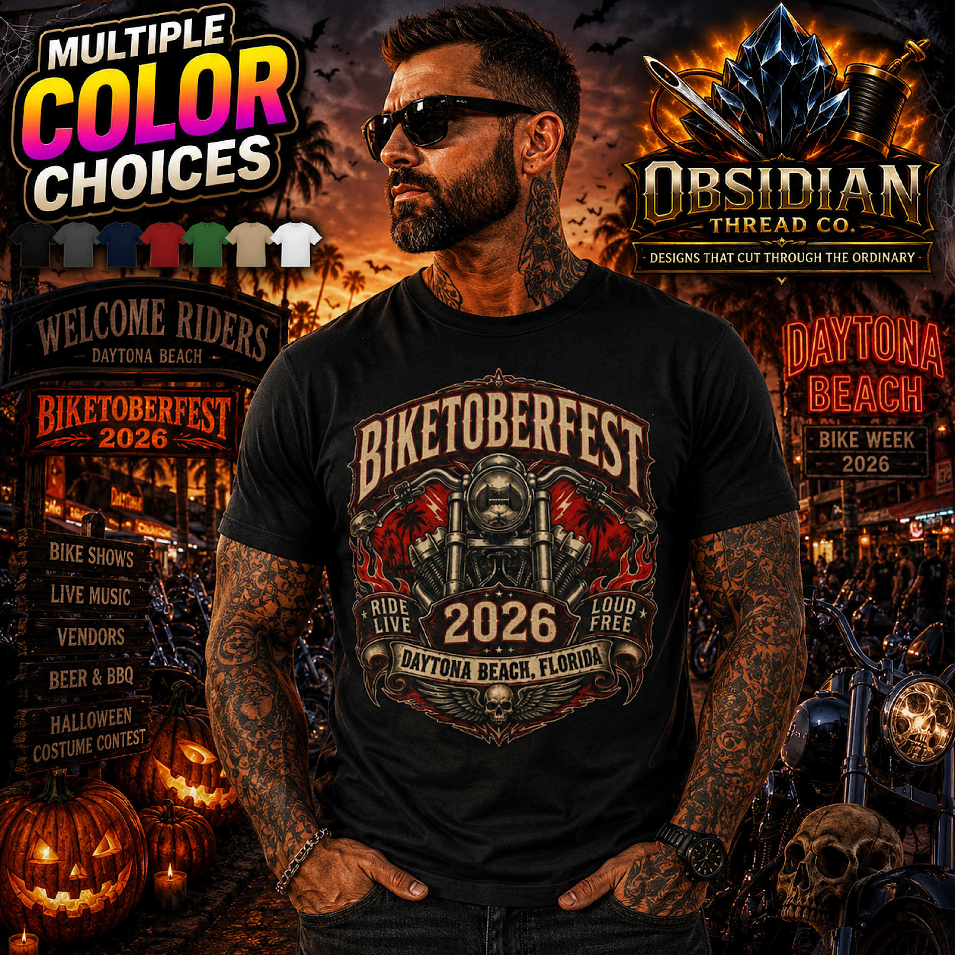 Biketoberfest 2026 Shirt Daytona Beach Florida Motorcycle Rally Biker Tee USA product preview