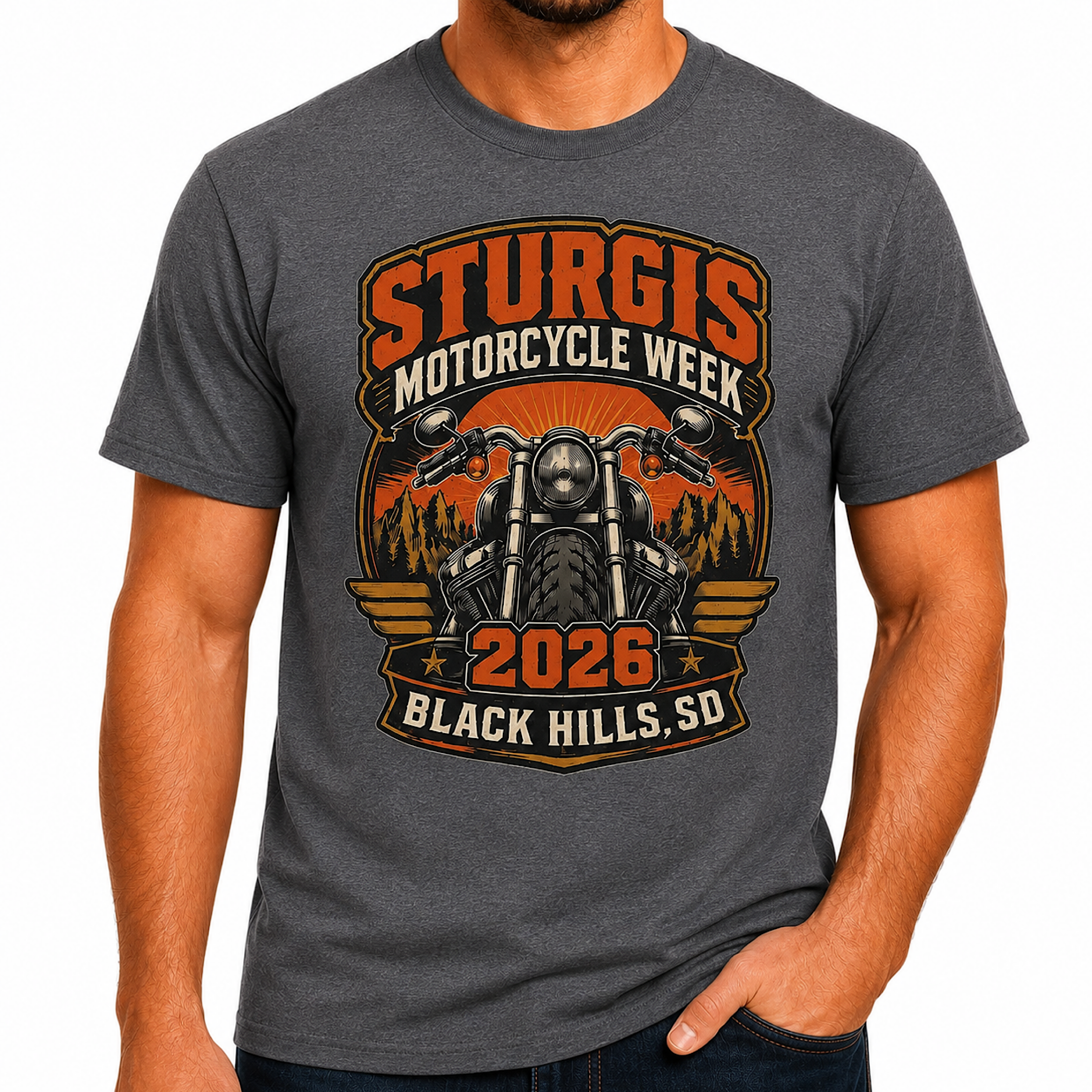 Sturgis Motorcycle Week 2026 Biker Rally South Dakota Graphic T-Shirt color preview 2