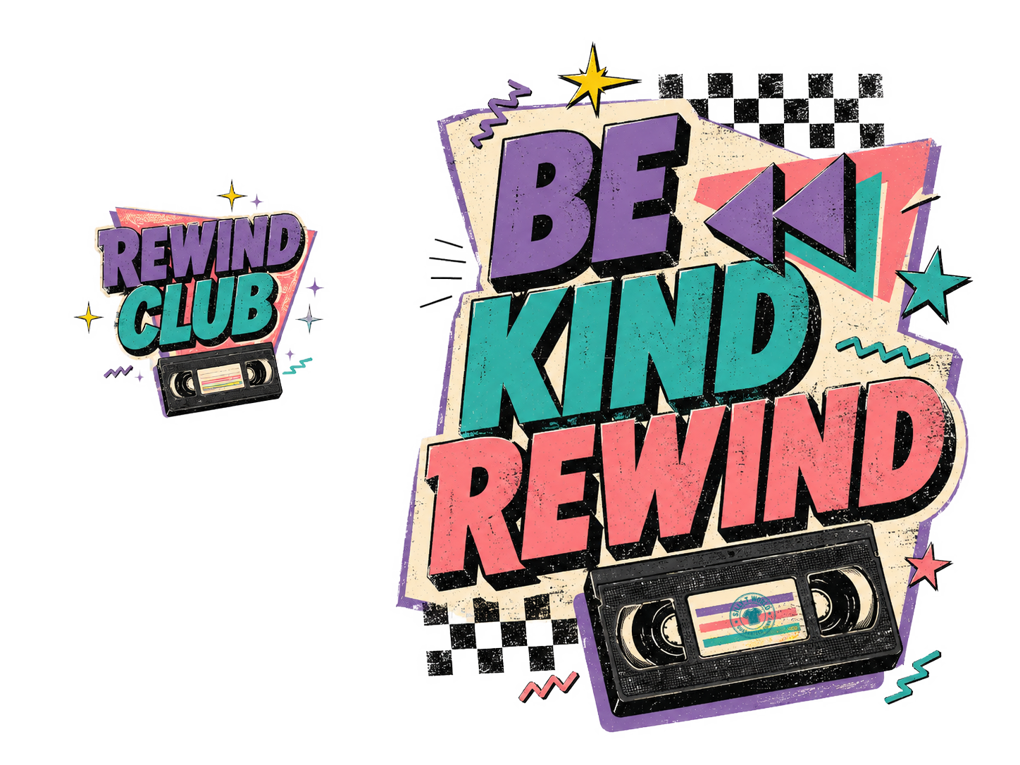 Be Kind Rewind Funny Retro 90s VHS Nostalgia T-Shirt