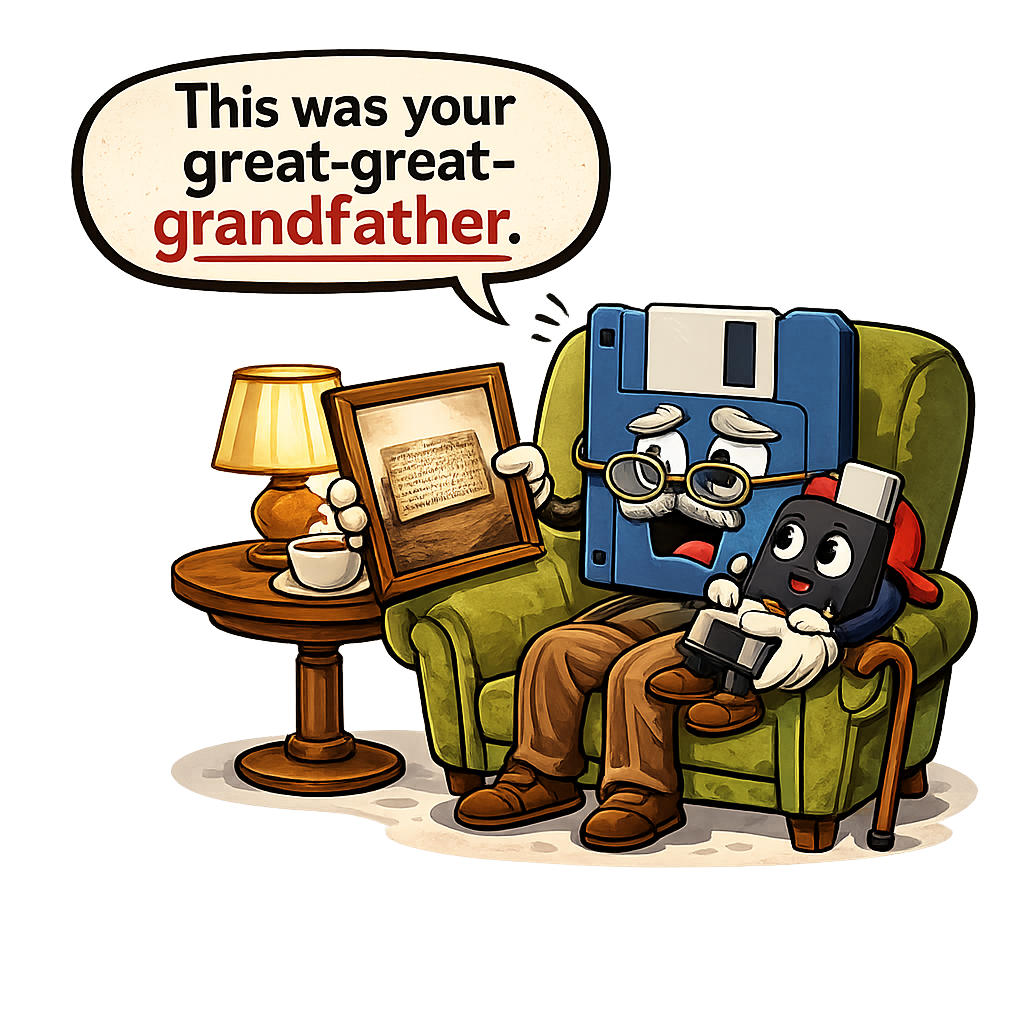 T‑Shirt — "This was your great-great-grandfather" Retro Gamer Humor Tee