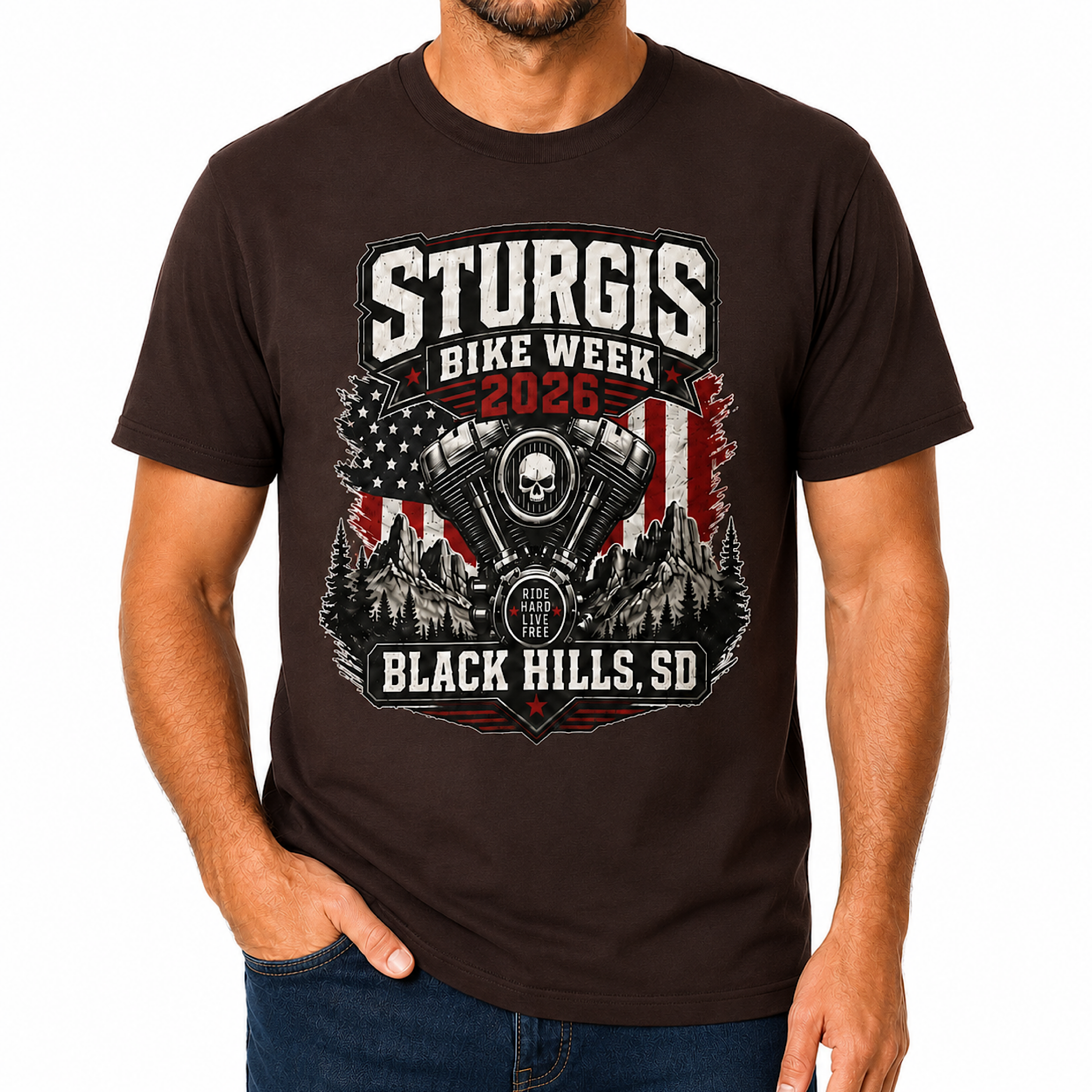 Sturgis South Dakota Bike Week 2026 Motorcycle Rally Biker T-Shirt color preview 3