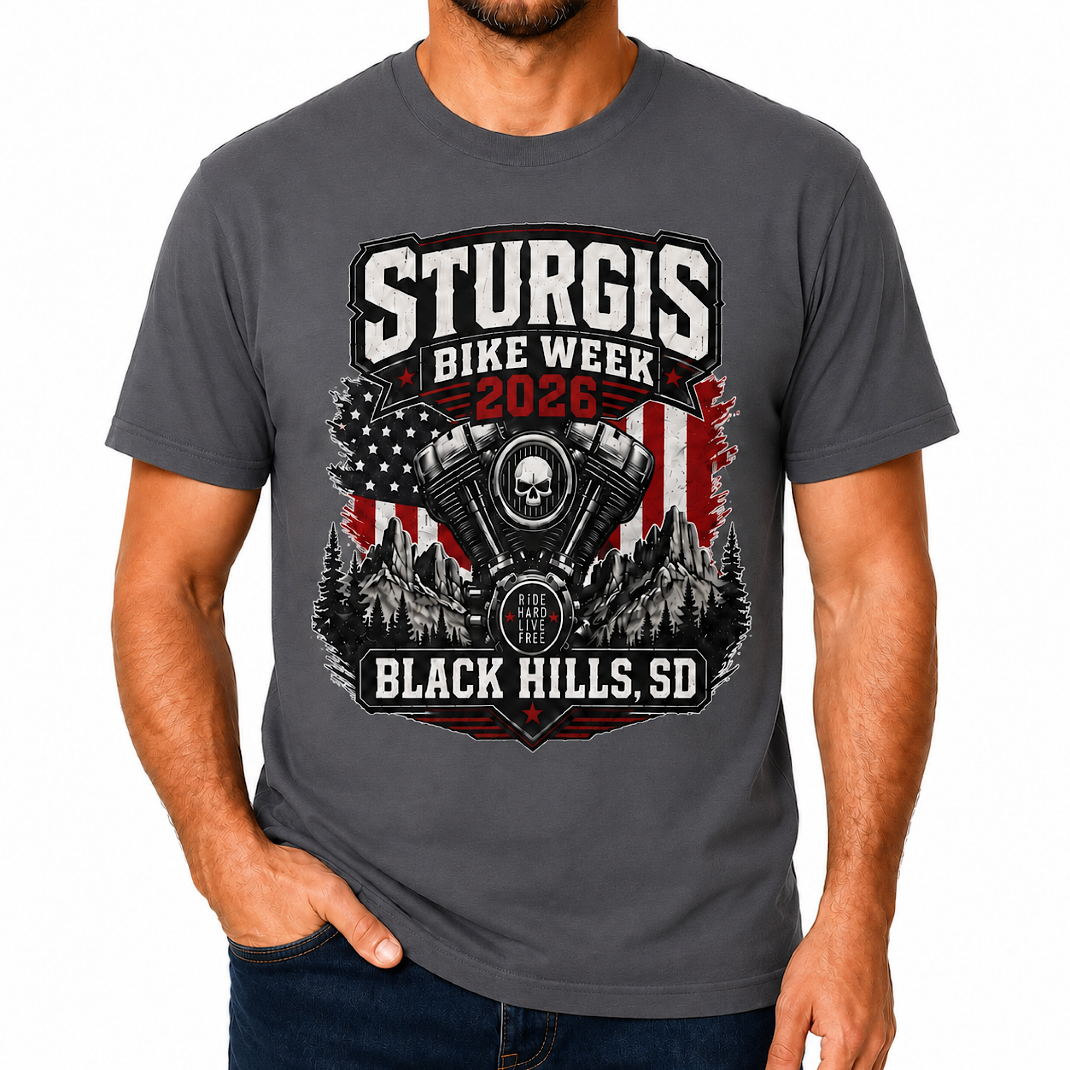 Sturgis South Dakota Bike Week 2026 Motorcycle Rally Biker T-Shirt color preview 2