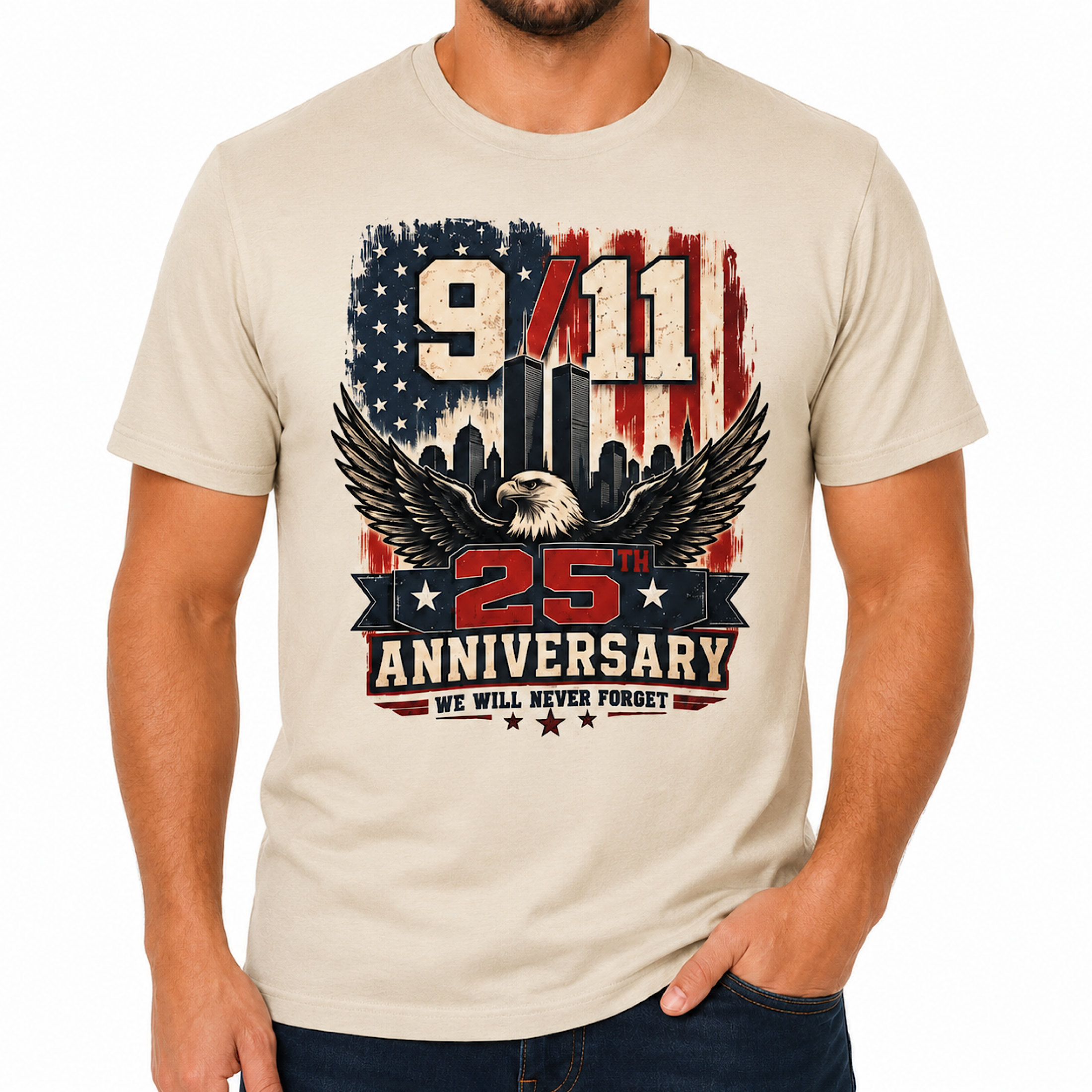 9/11 25th Anniversary Never Forget Patriotic Memorial Eagle T-Shirt product preview