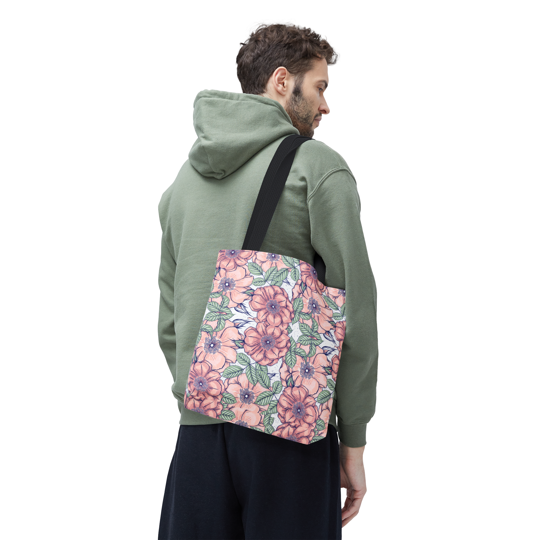 Peach Floral Pattern Tote Bag - view 2