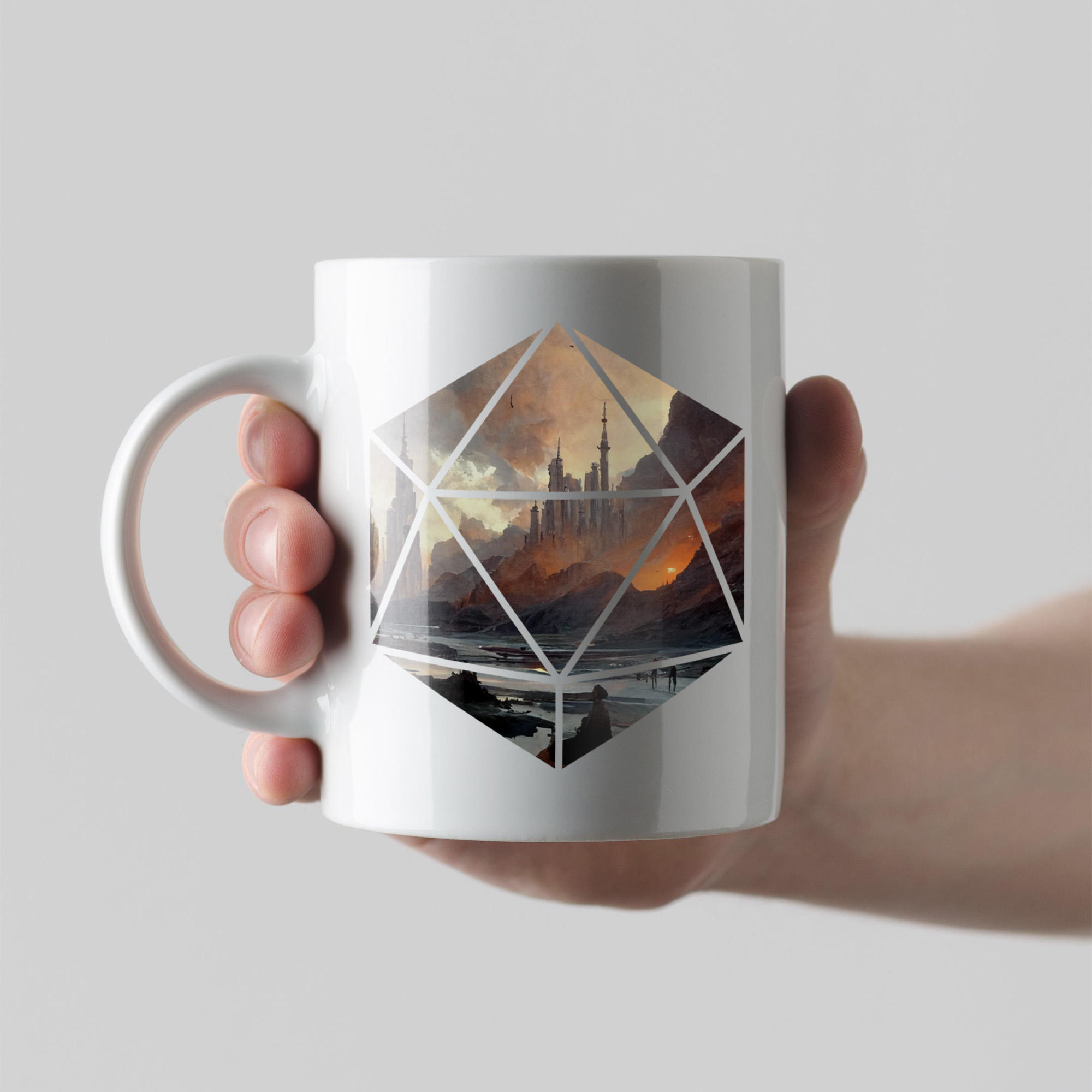 Mountain Castle Mug | 5e Adventure D20 Mug | DnD Mug | Dungeons Dragon Gift | D&D Mug | Graphic Mug