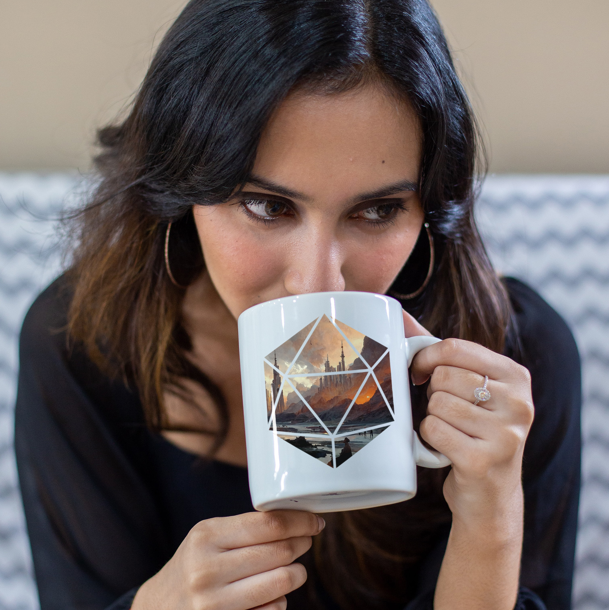 Mountain Castle Mug | 5e Adventure D20 Mug | DnD Mug | Dungeons Dragon Gift | D&D Mug | Graphic Mug image 3
