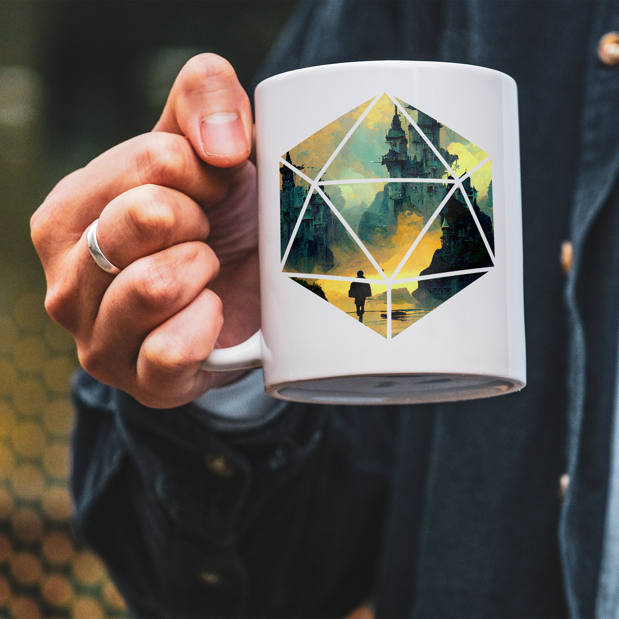 D20 Art - Industrial District Castle | 5e Adventure D20 Mug | DnD Mug | Dungeons Dragon Gift | D&D Mug | Graphic Mug
