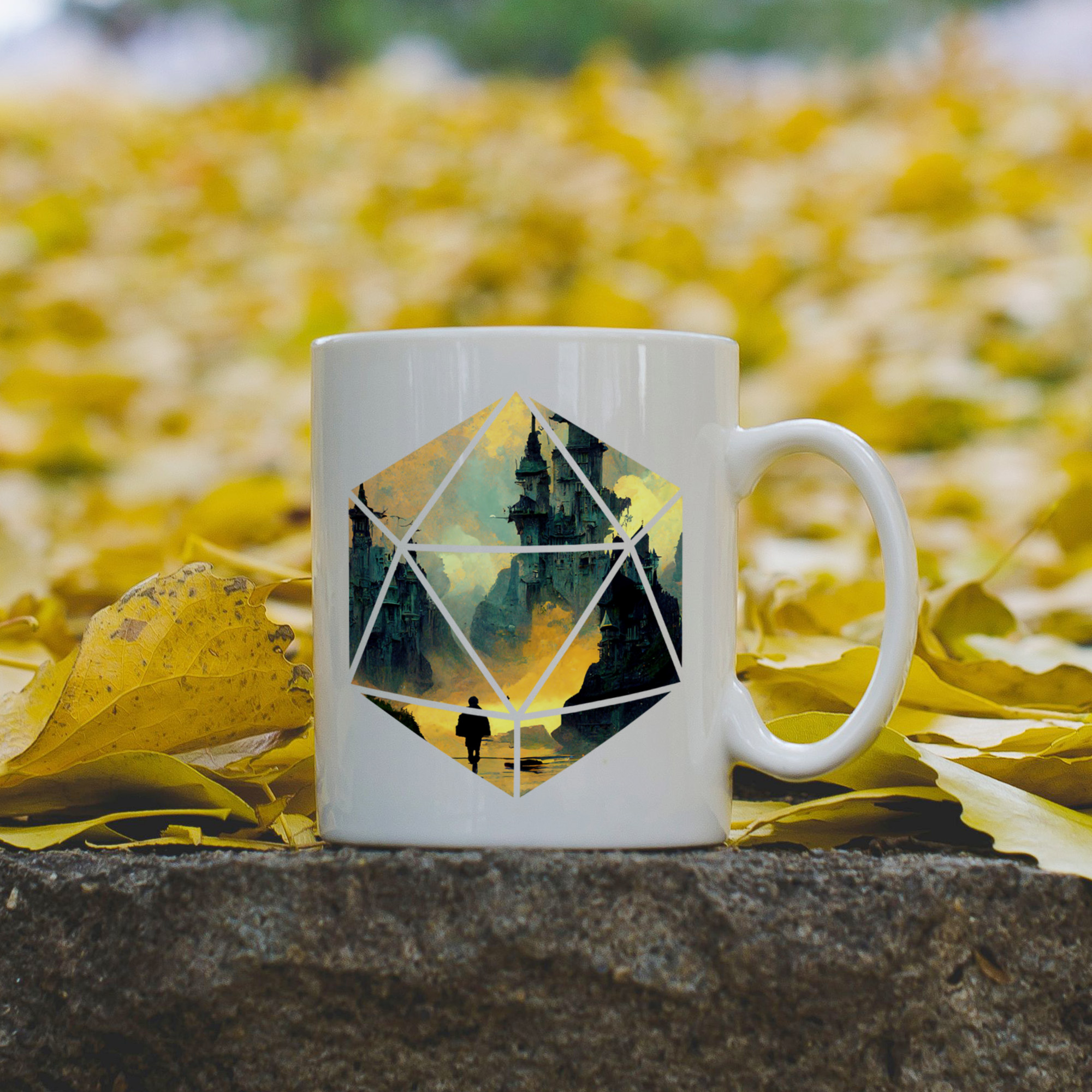 D20 Art - Industrial District Castle | 5e Adventure D20 Mug | DnD Mug | Dungeons Dragon Gift | D&D Mug | Graphic Mug image 2