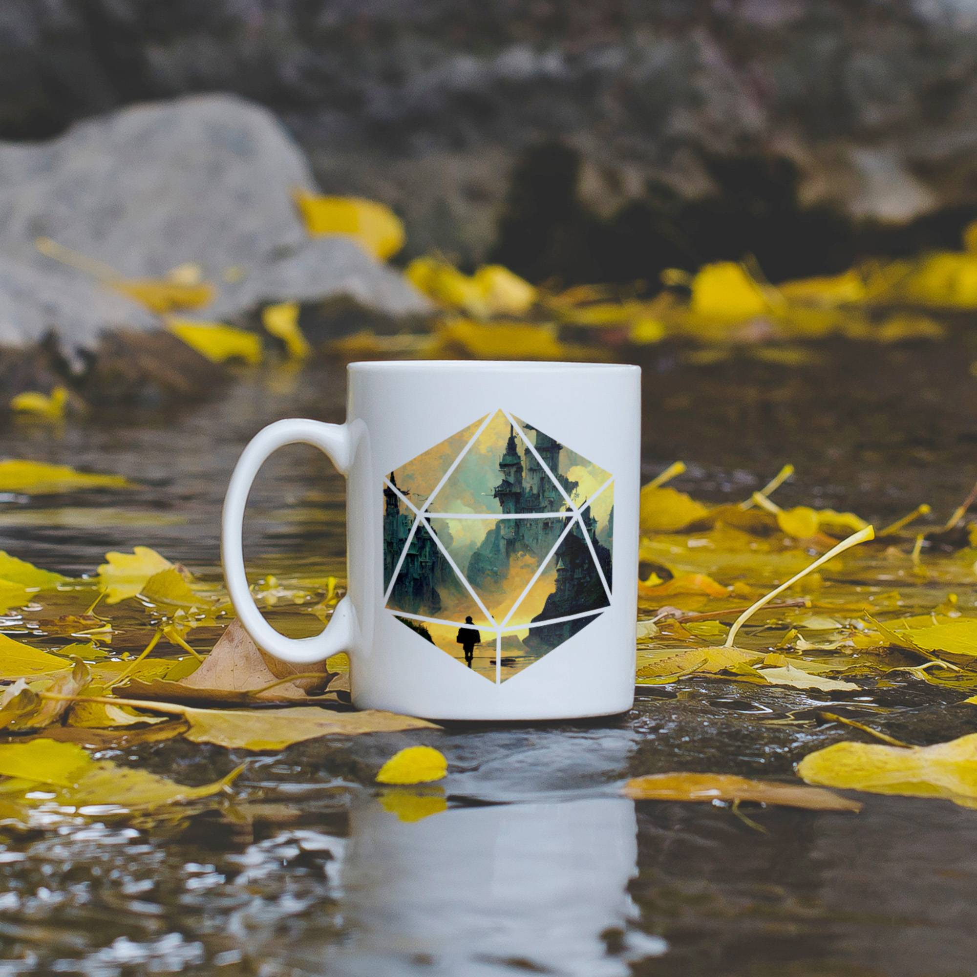 D20 Art - Industrial District Castle | 5e Adventure D20 Mug | DnD Mug | Dungeons Dragon Gift | D&D Mug | Graphic Mug image 4