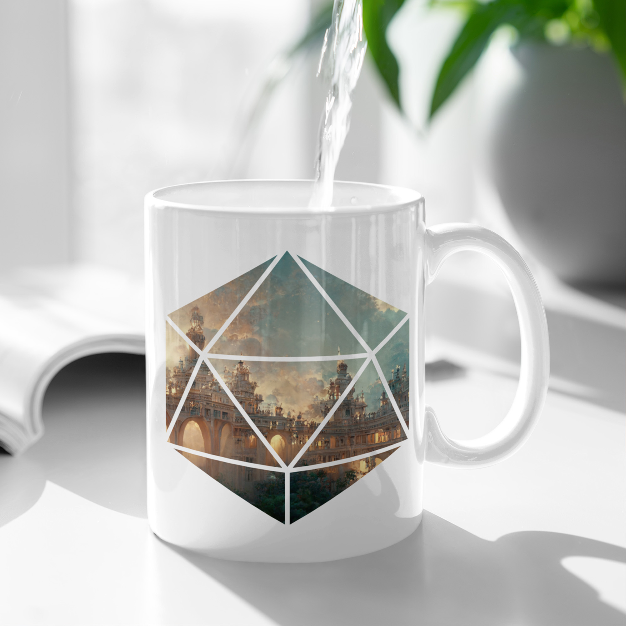 D20 Art - Minas Tirith Mug | 5e Adventure D20 Mug | DnD Mug | Dungeons Dragon Gift | D and D Mug | Graphic Mug | Nerdy Gift for Him