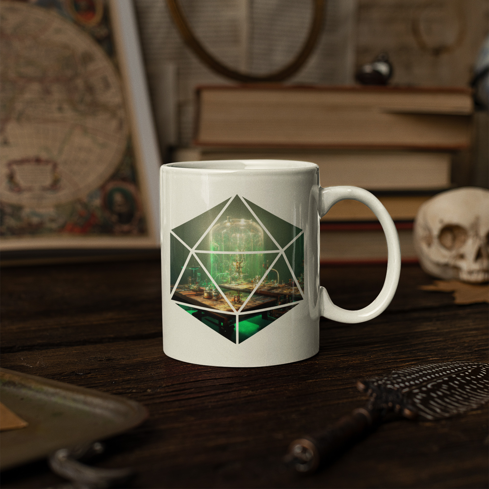 D20 Art - Mad Scientist Lab | DnD Mug | 5e Adventure D20 Mug | Dungeons Dragon Gift | TTRPG | Graphic Mug | Nerdy Gift for Men