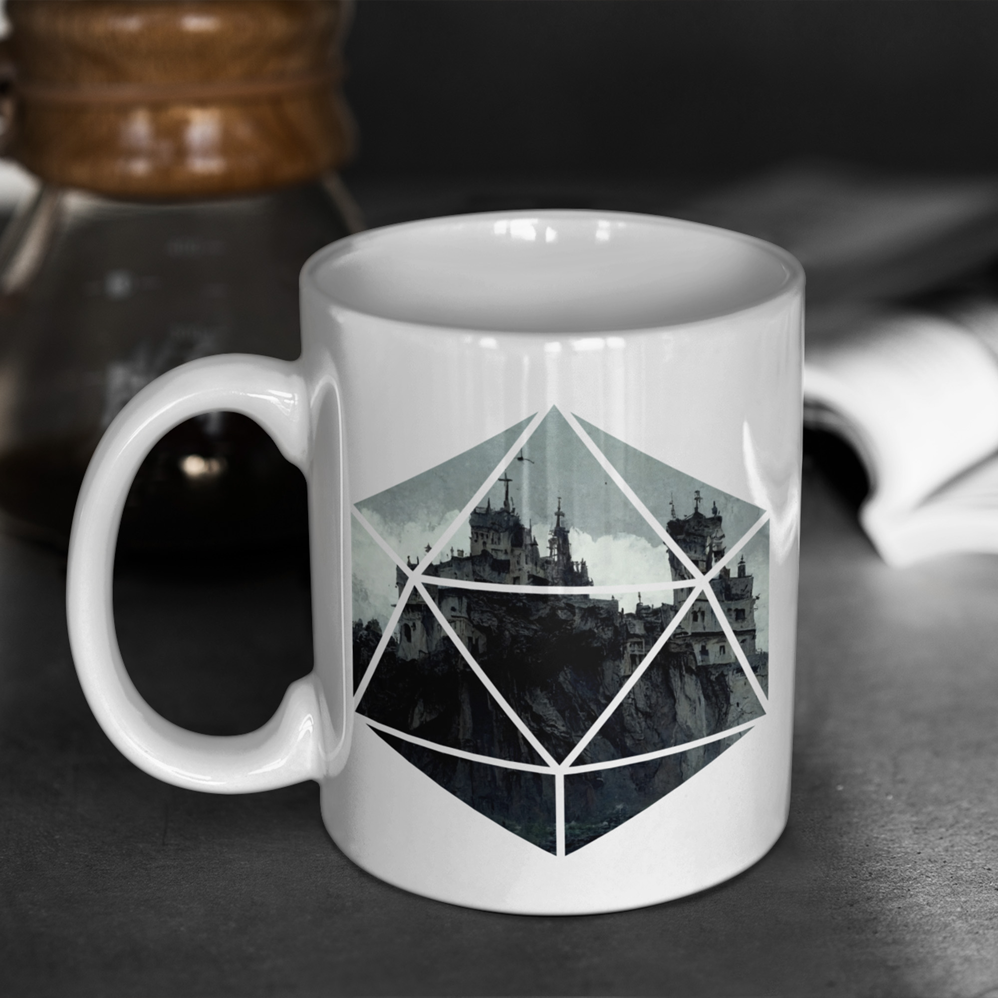 D20 Art - Castle Ravenloft | 5e Adventure D20 Mug | DnD Mug | Dungeons Dragon Gift | D and D Mug | Graphic Mug | Nerdy Gift for Him | Strahd
