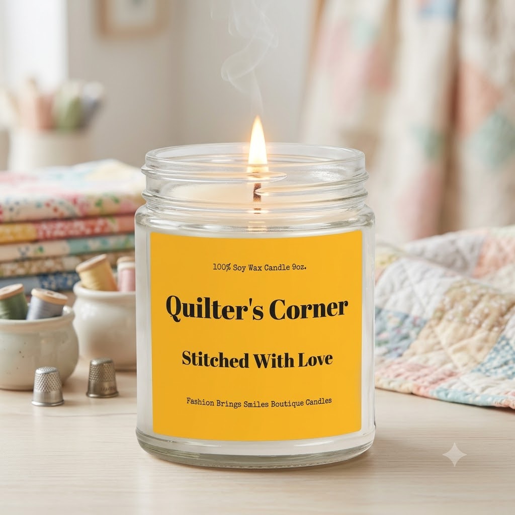 Devoted Quilter Candle - Perfect Gift for the Sewing Room - Cozy Candle for Quilters and Fabric Lovers