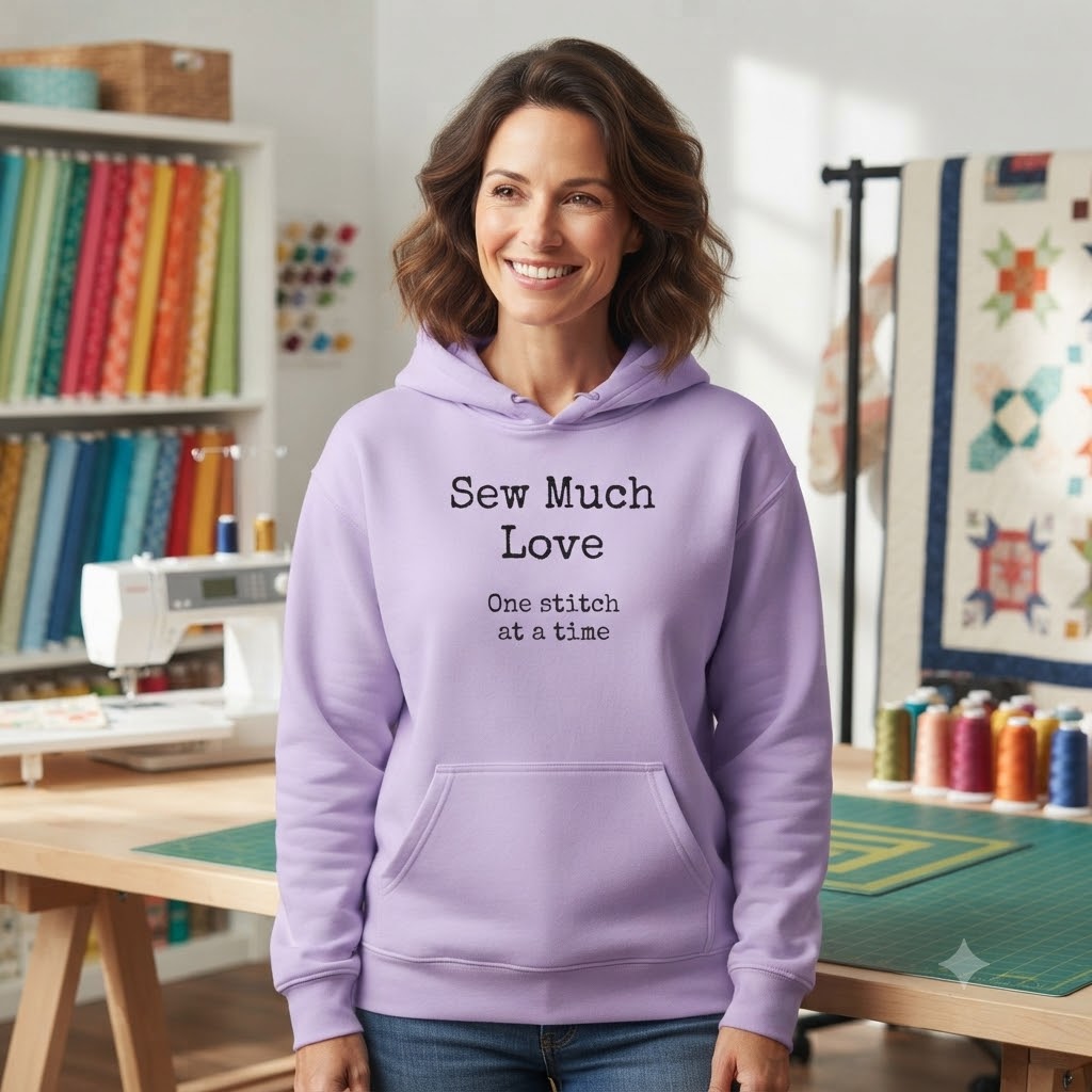 Sew Much Love Hoodie — "One Stitch at a Time" Sewing Lover Sweatshirt