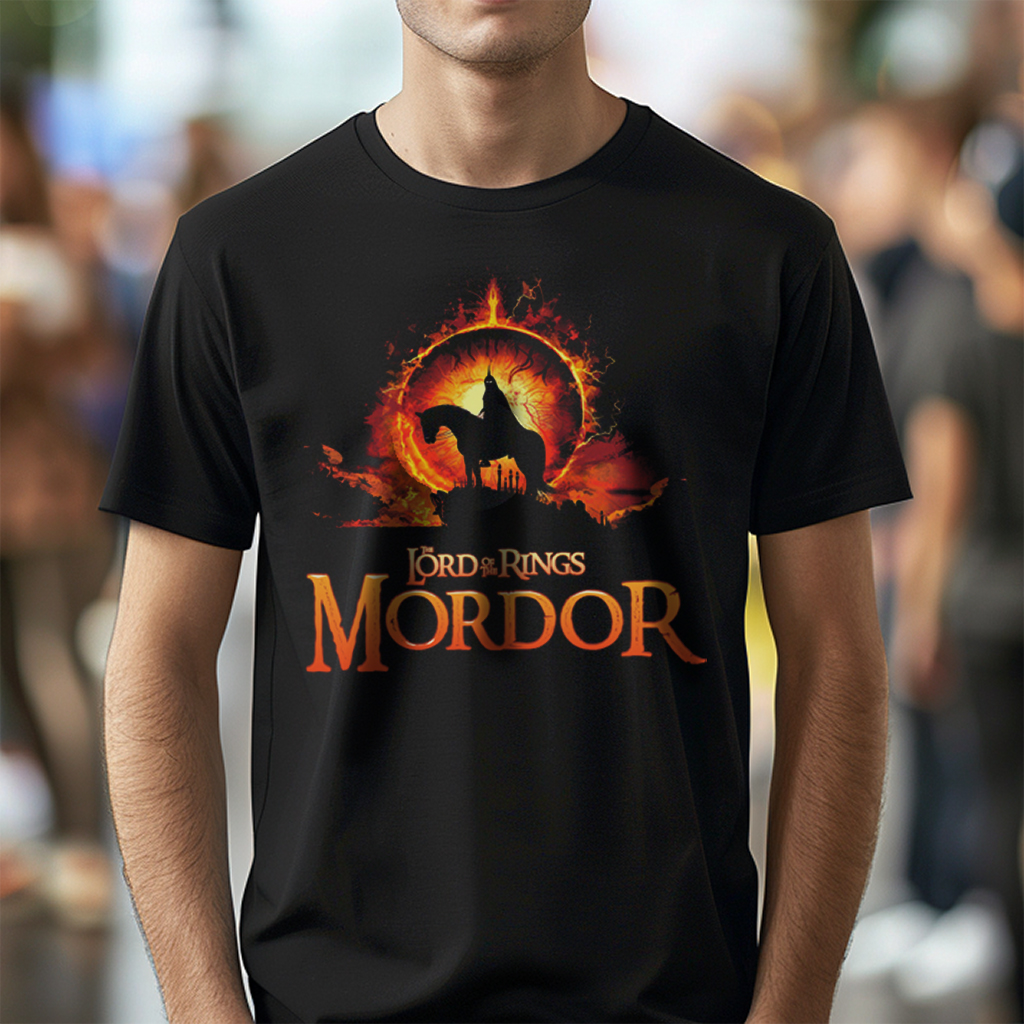 Mordor Ring of Fire Tee | Sauron Helmet Graphic T-Shirt - Image 1 | Lily's Pad Studio