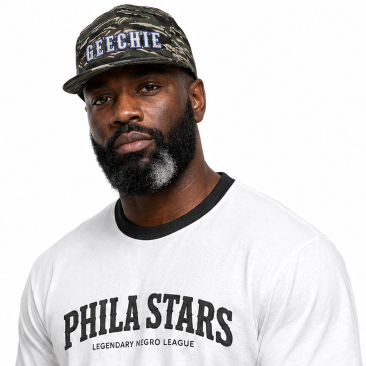 GEECHIE Camo Embroidered 5-Panel Cap | Gullah Geechee Heritage Camouflage Hat