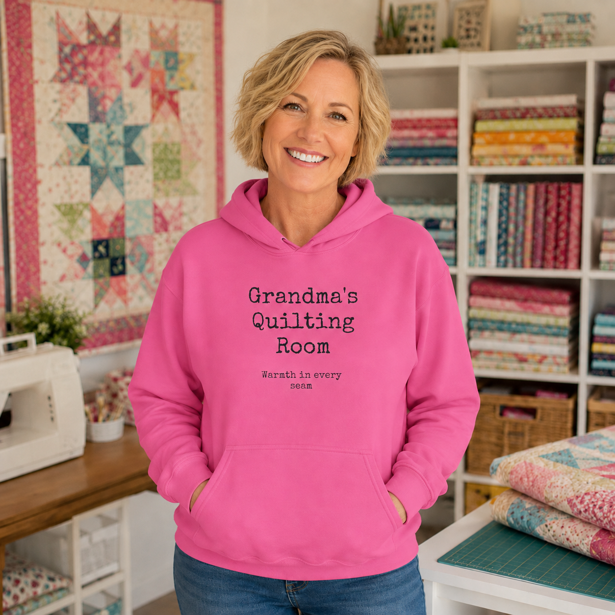 Grandma's Quilting Room Hoodie — "Grandma's Quilting Room" Cozy Sweatshirt / Grandma Gift