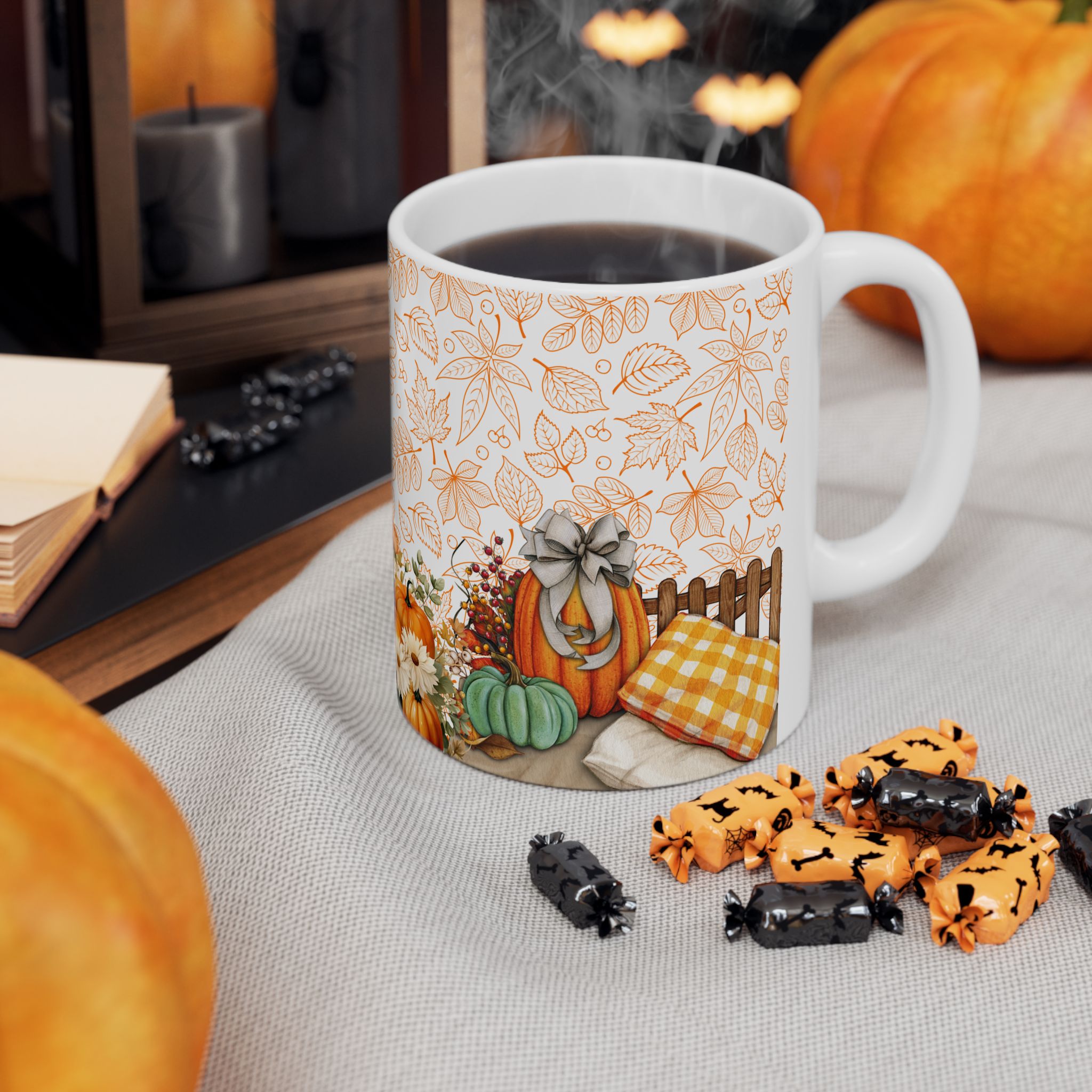 Autumn Pumpkins and Sunflowers Mug